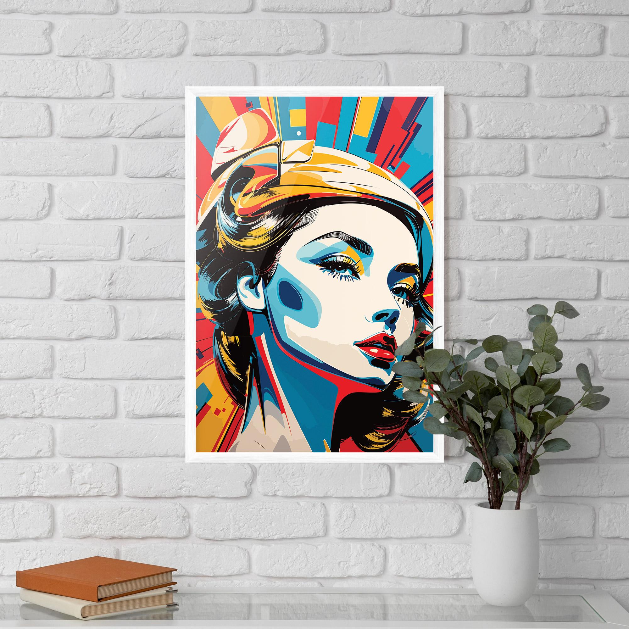 Plakat w Ramie Colorful Portrait Lady mockup 5