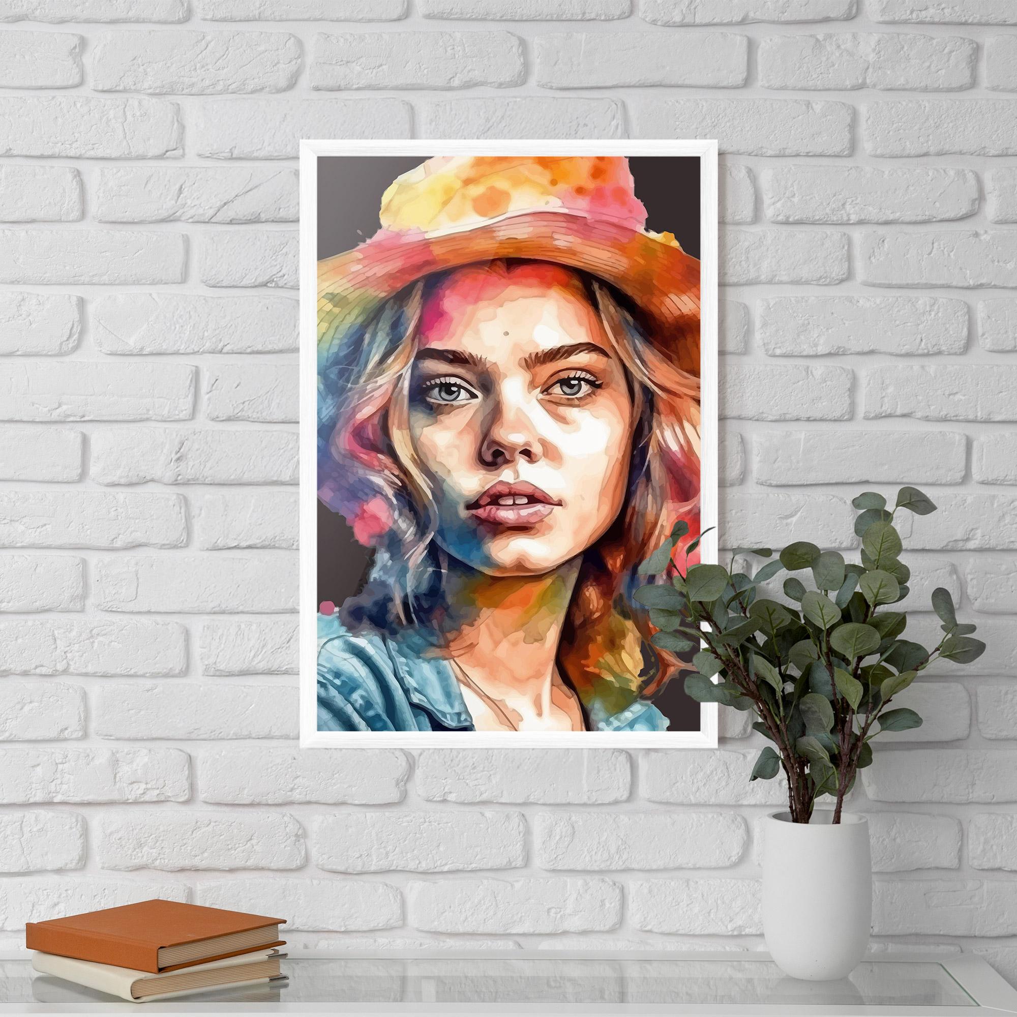 Plakat w Ramie Hat Portrait Girl mockup 5