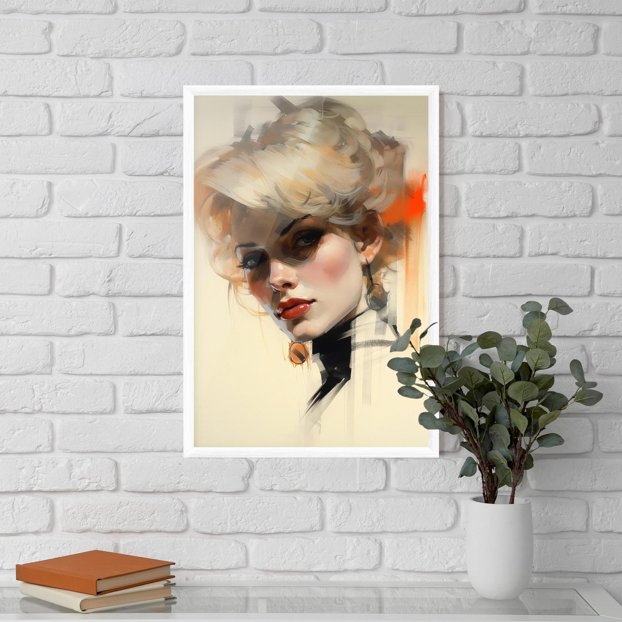 Plakat w Ramie Rockabilly Blonde Girl mockup 5