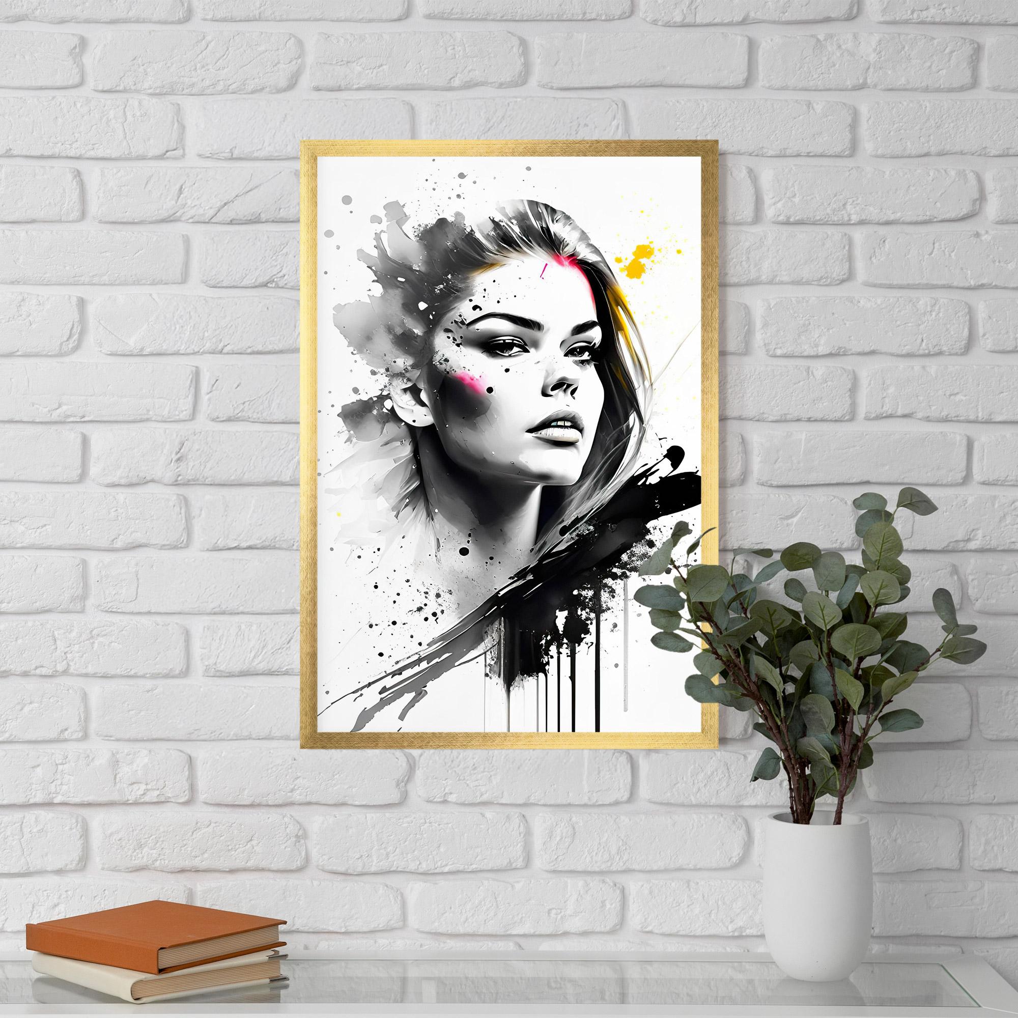Plakat w Ramie Ink Splash Portrait mockup 5