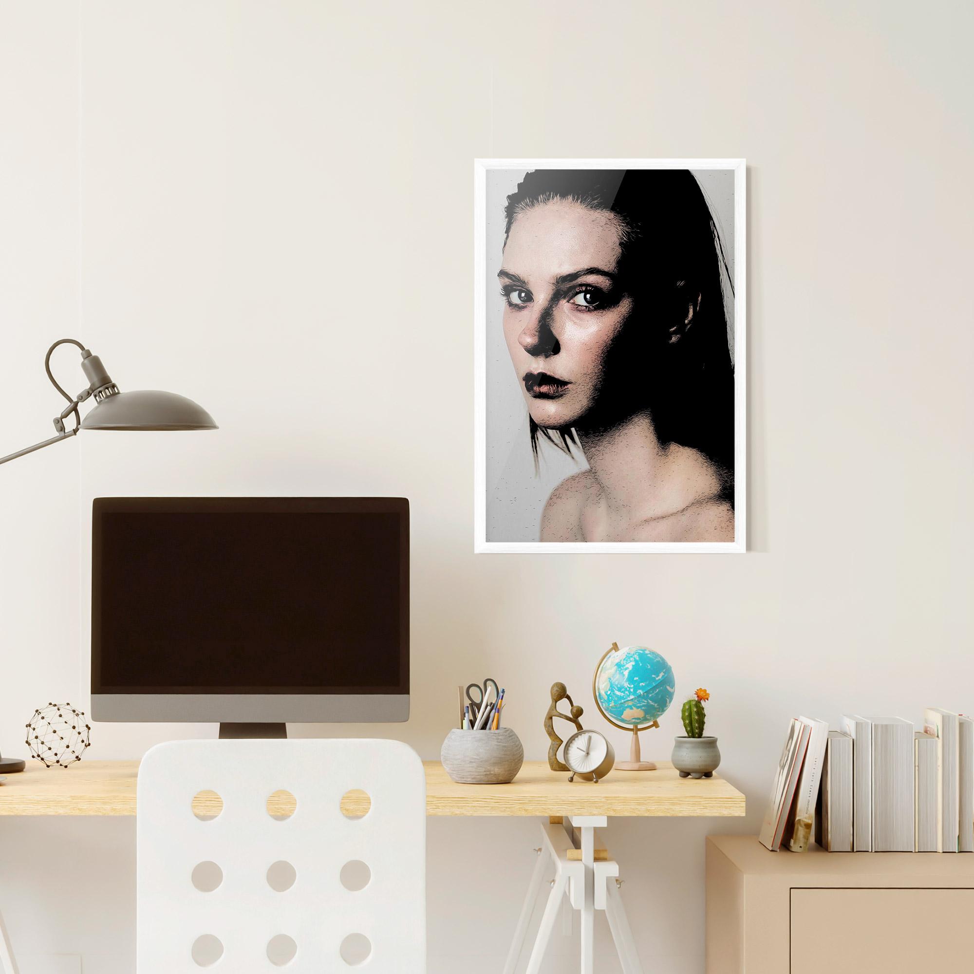Plakat w Ramie Big Eyes Portrait mockup 6