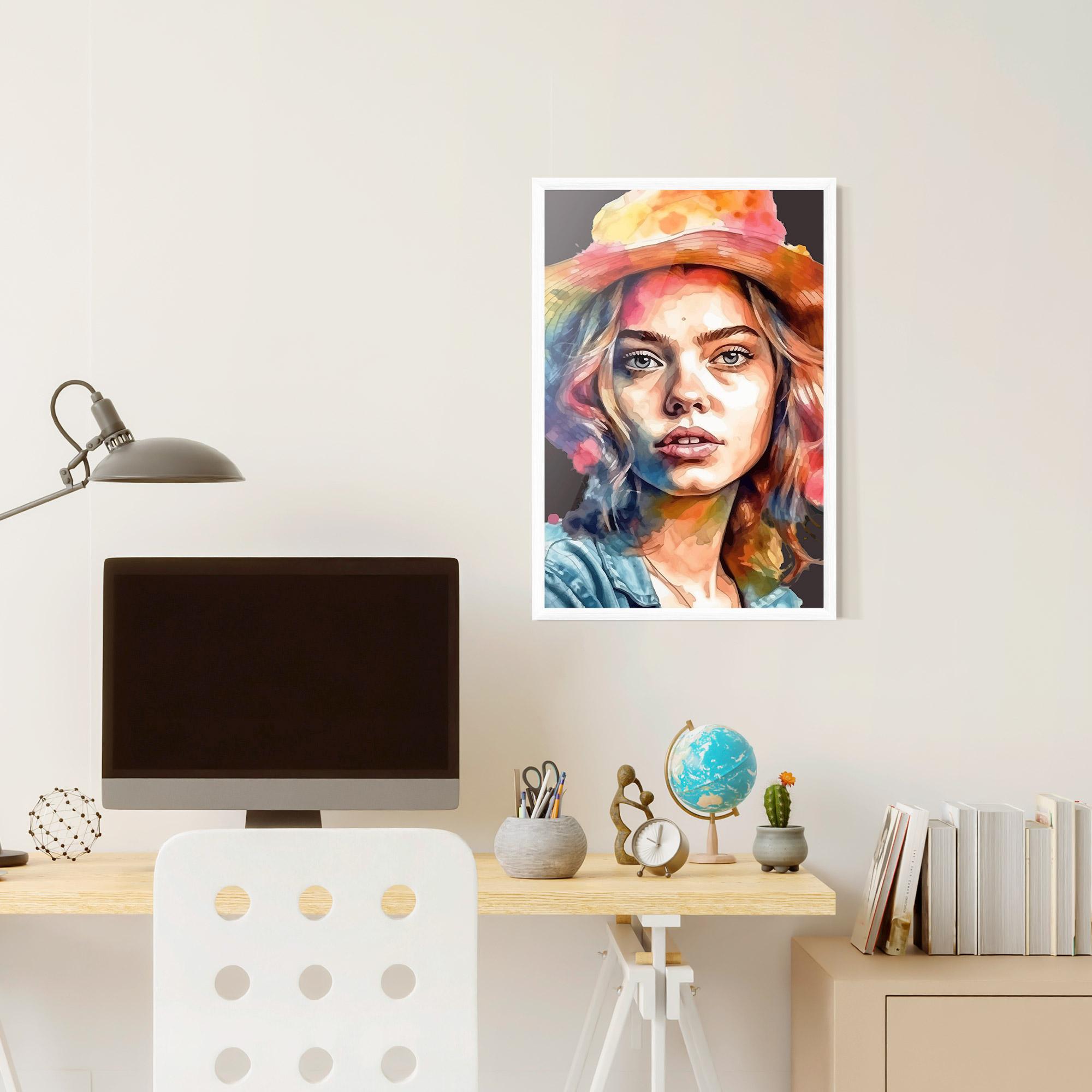 Plakat w Ramie Hat Portrait Girl mockup 6