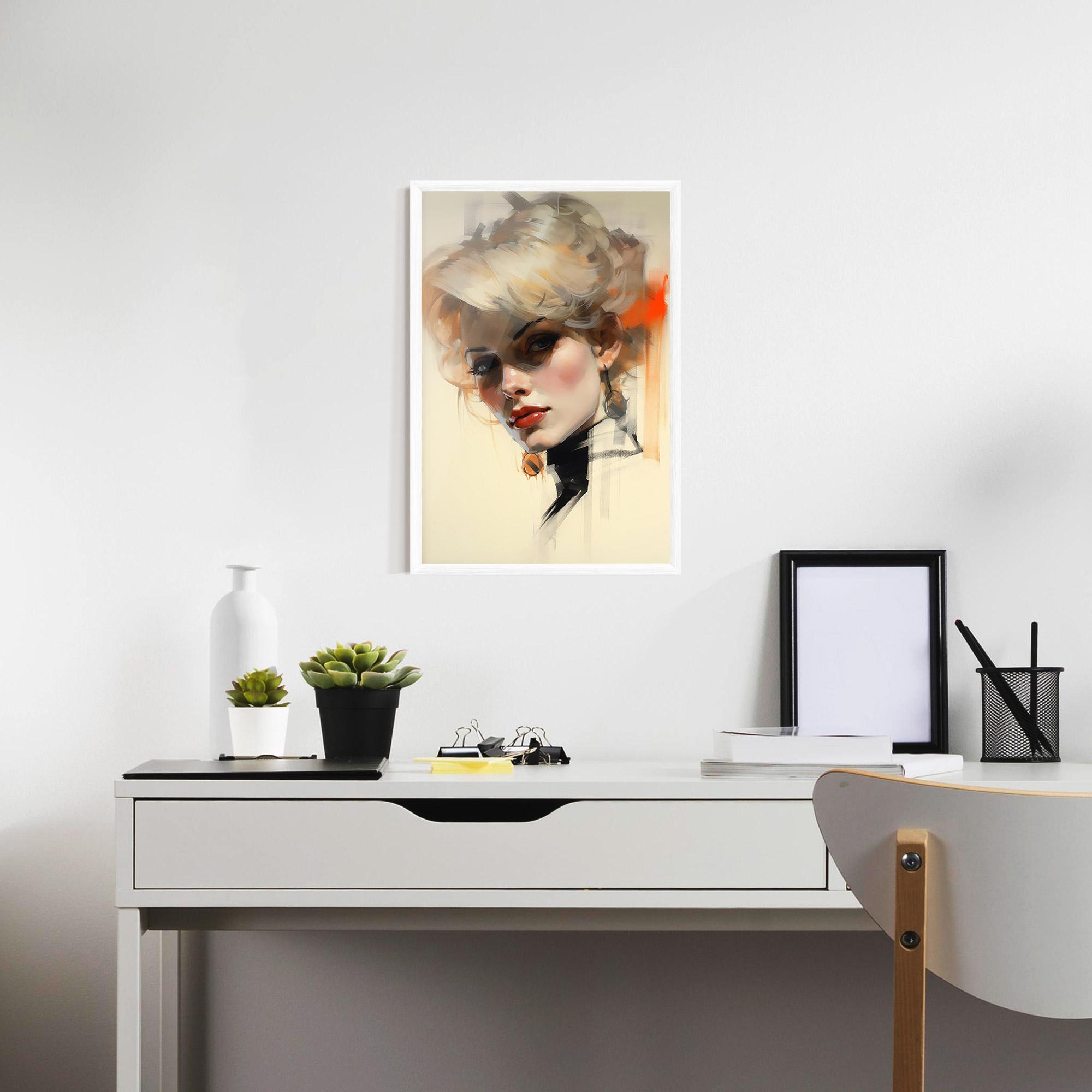 Plakat w Ramie Rockabilly Blonde Girl mockup 7