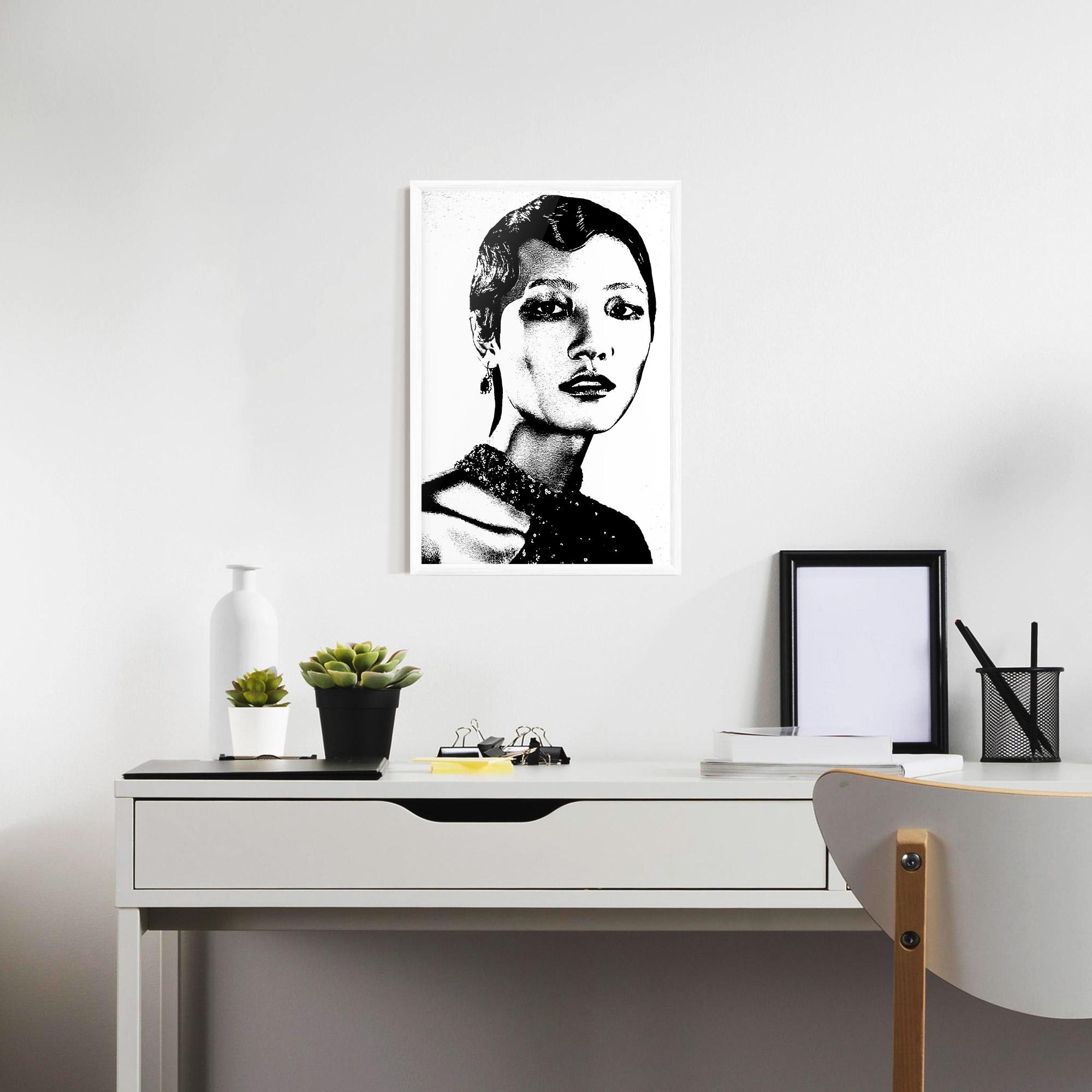 Plakat w Ramie White Black Portrait mockup 7