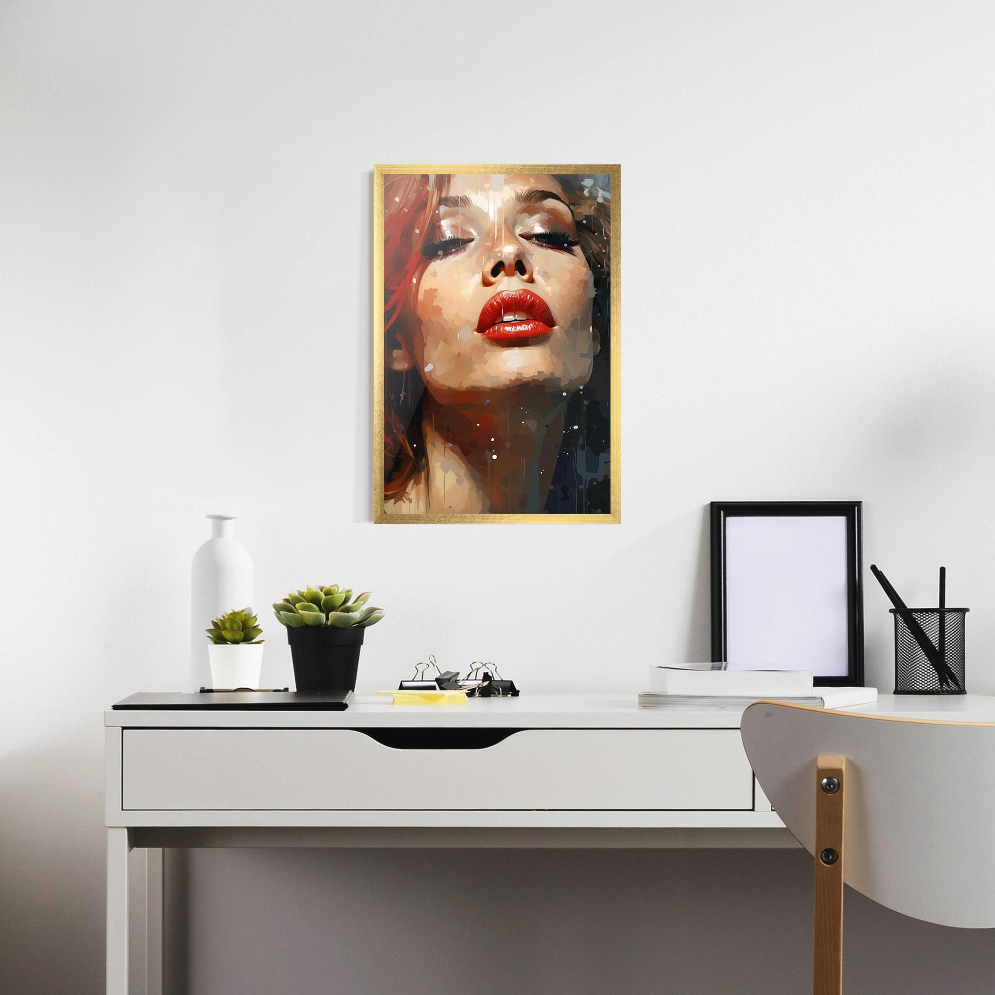 Plakat w Ramie Close Up Look Portrait mockup 7