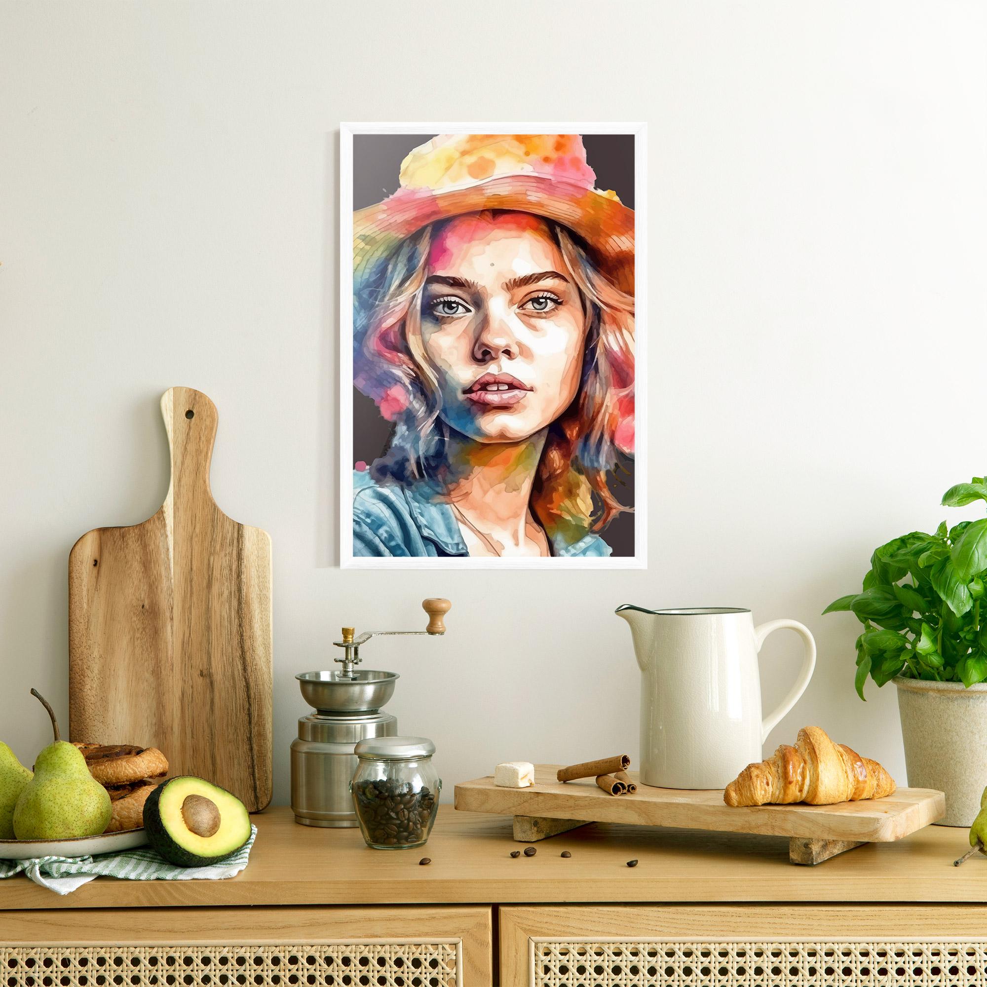 Plakat w Ramie Hat Portrait Girl mockup 8