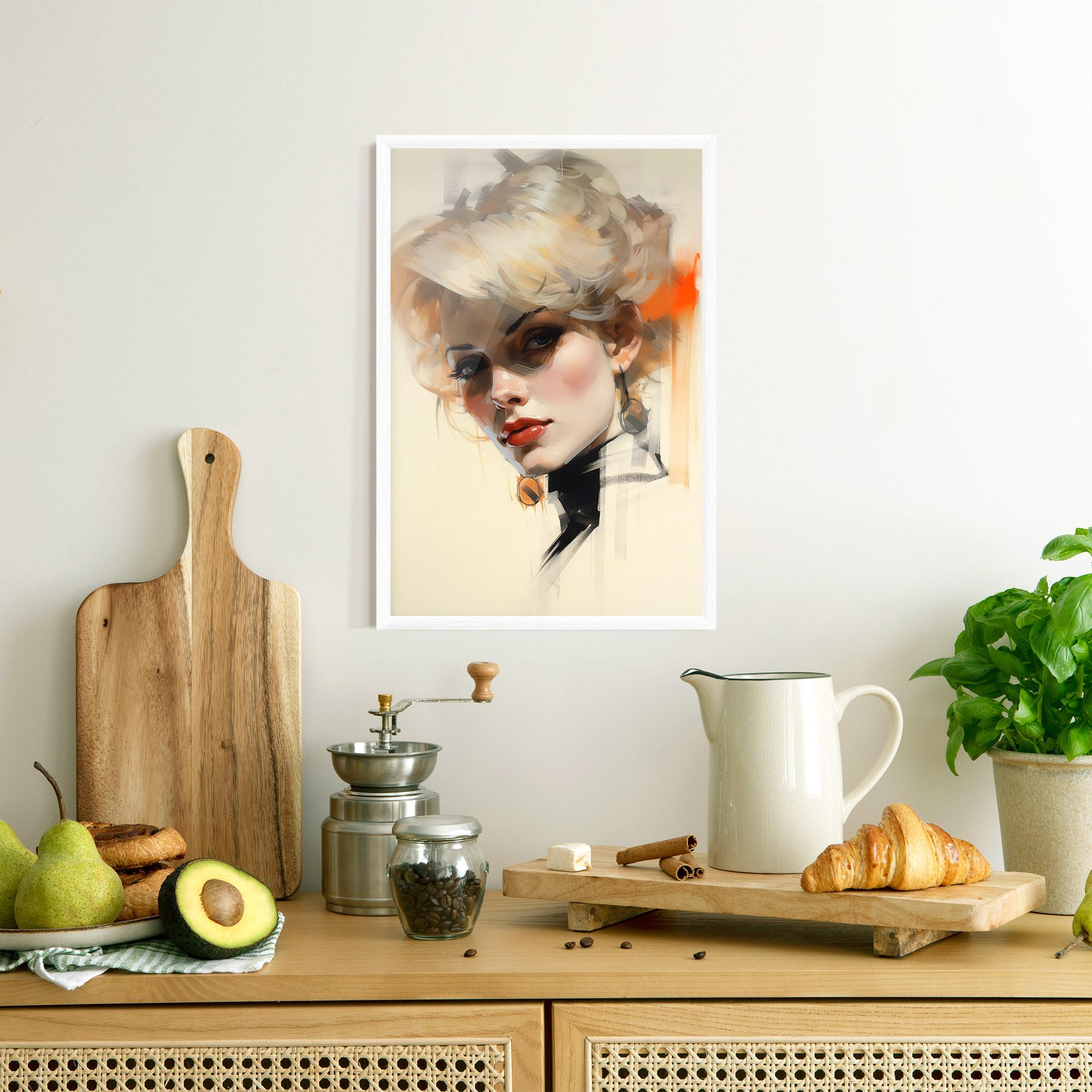 Plakat w Ramie Rockabilly Blonde Girl mockup 8