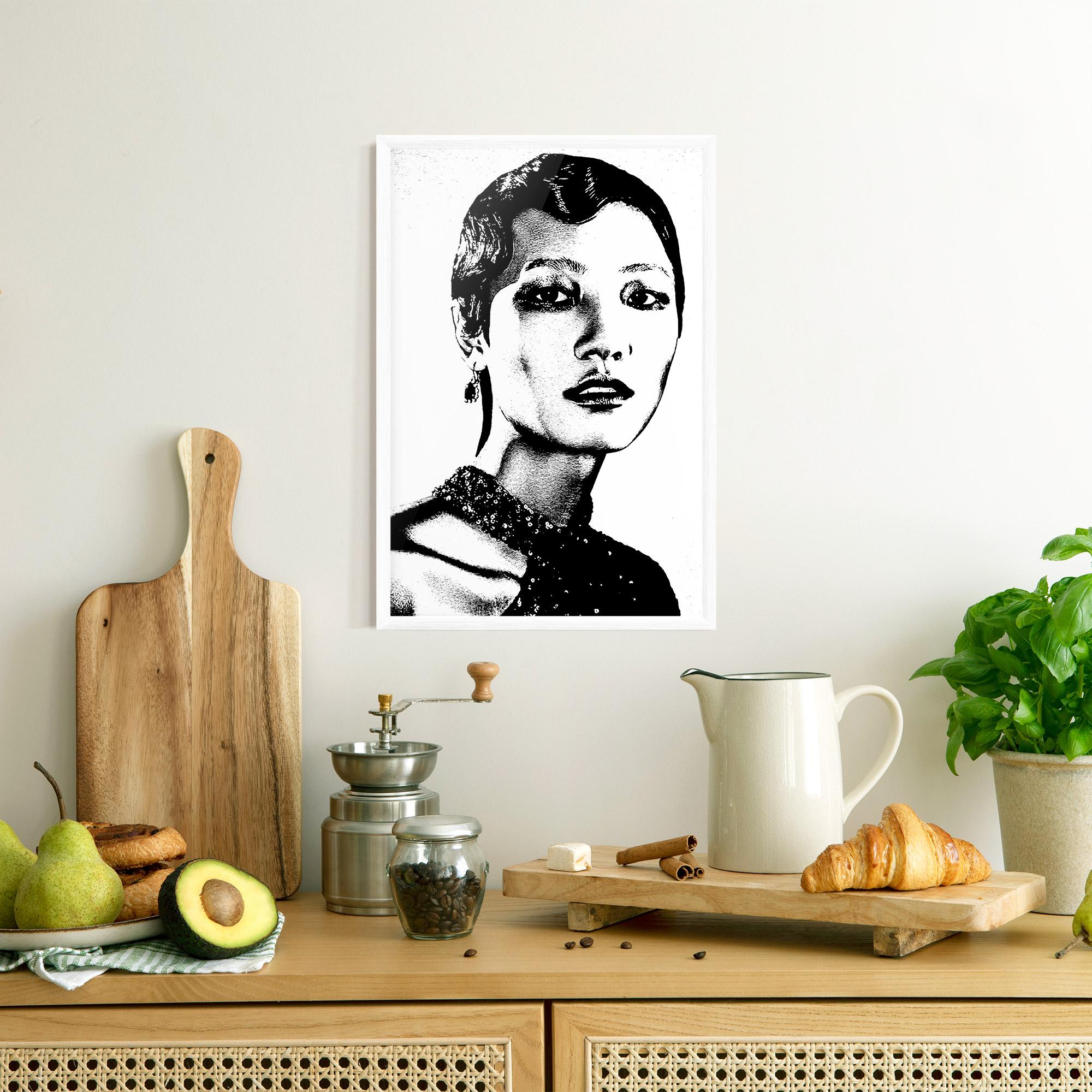 Plakat w Ramie White Black Portrait mockup 8