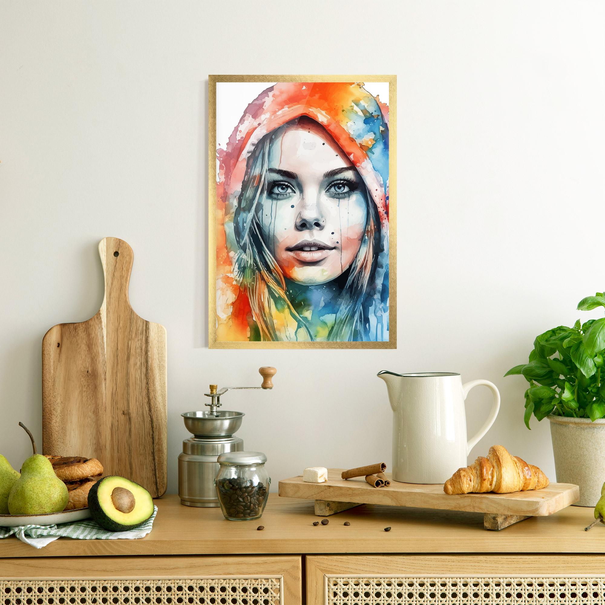 Plakat w Ramie Colorful Portrait Art mockup 8