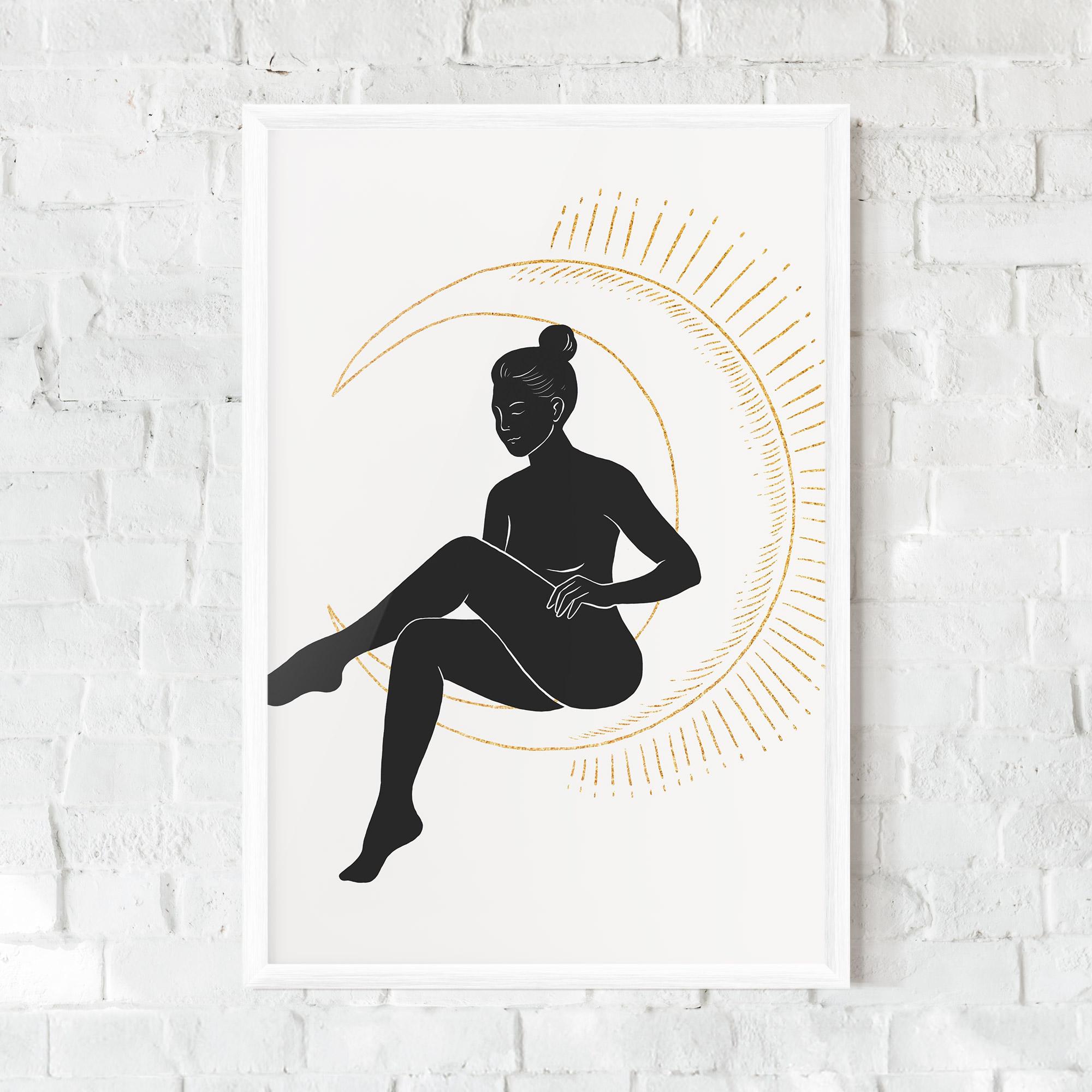 Plakat w Ramie Sitting On The Moon mockup 0