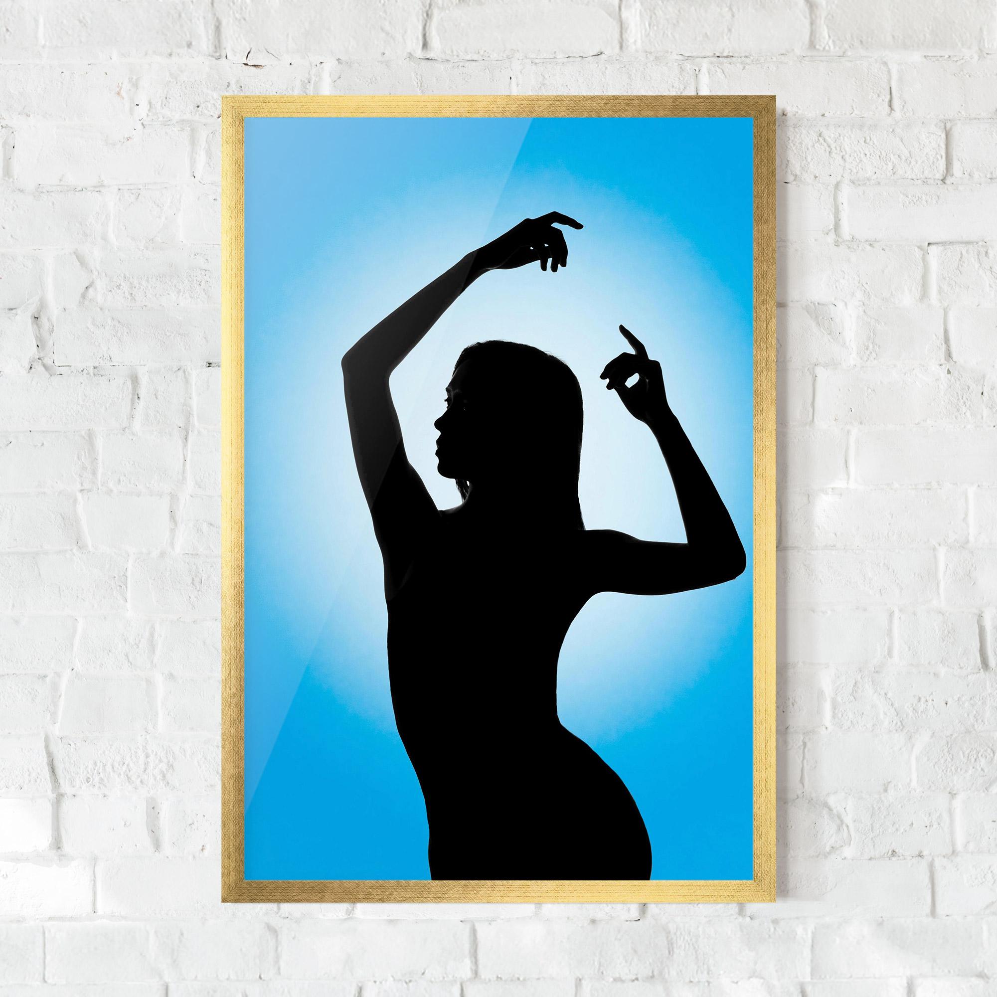 Plakat w Ramie Blue Background mockup 0