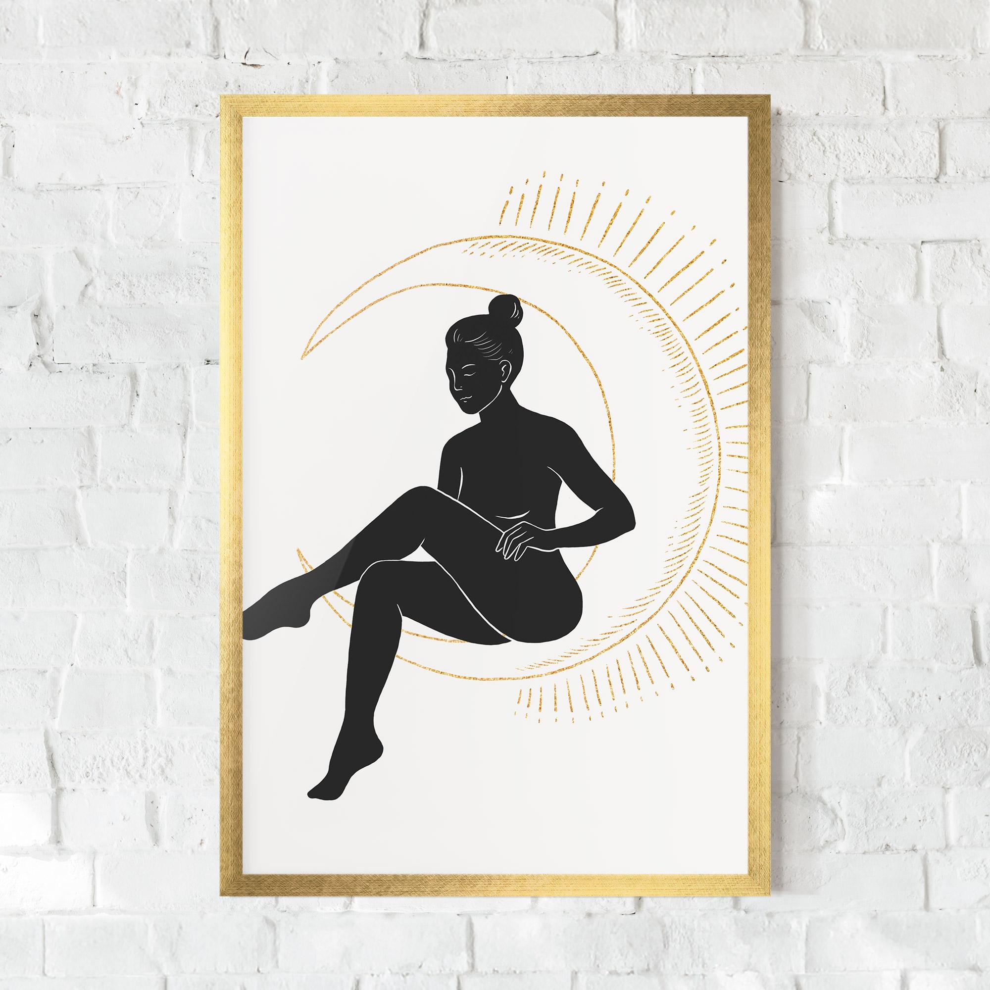 Plakat w Ramie Sitting On The Moon mockup 0