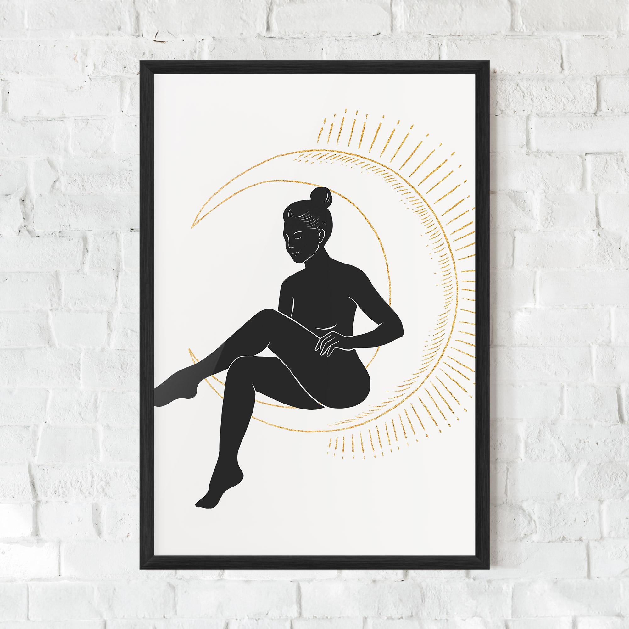 Plakat w Ramie Sitting On The Moon mockup 0