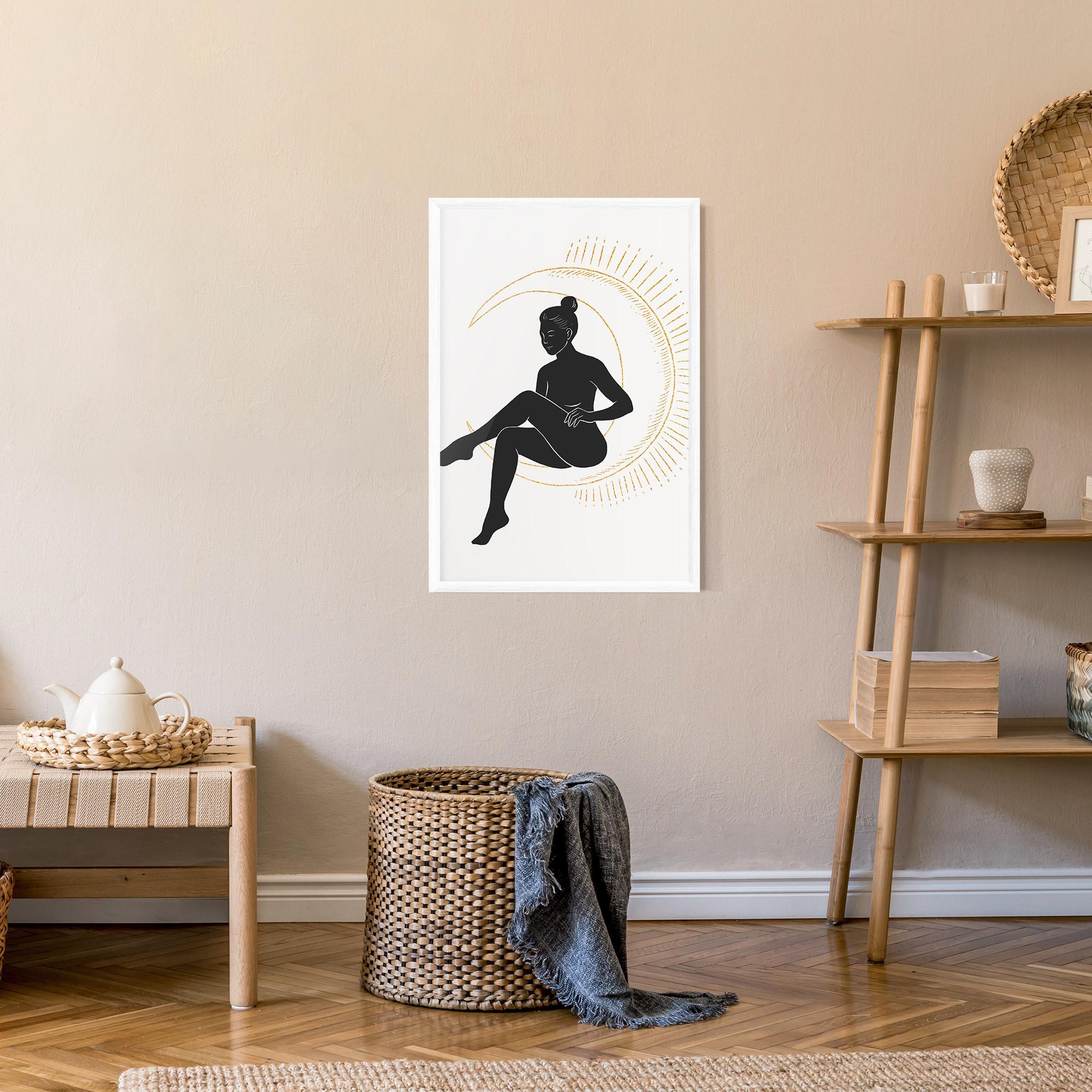 Plakat w Ramie Sitting On The Moon mockup 9