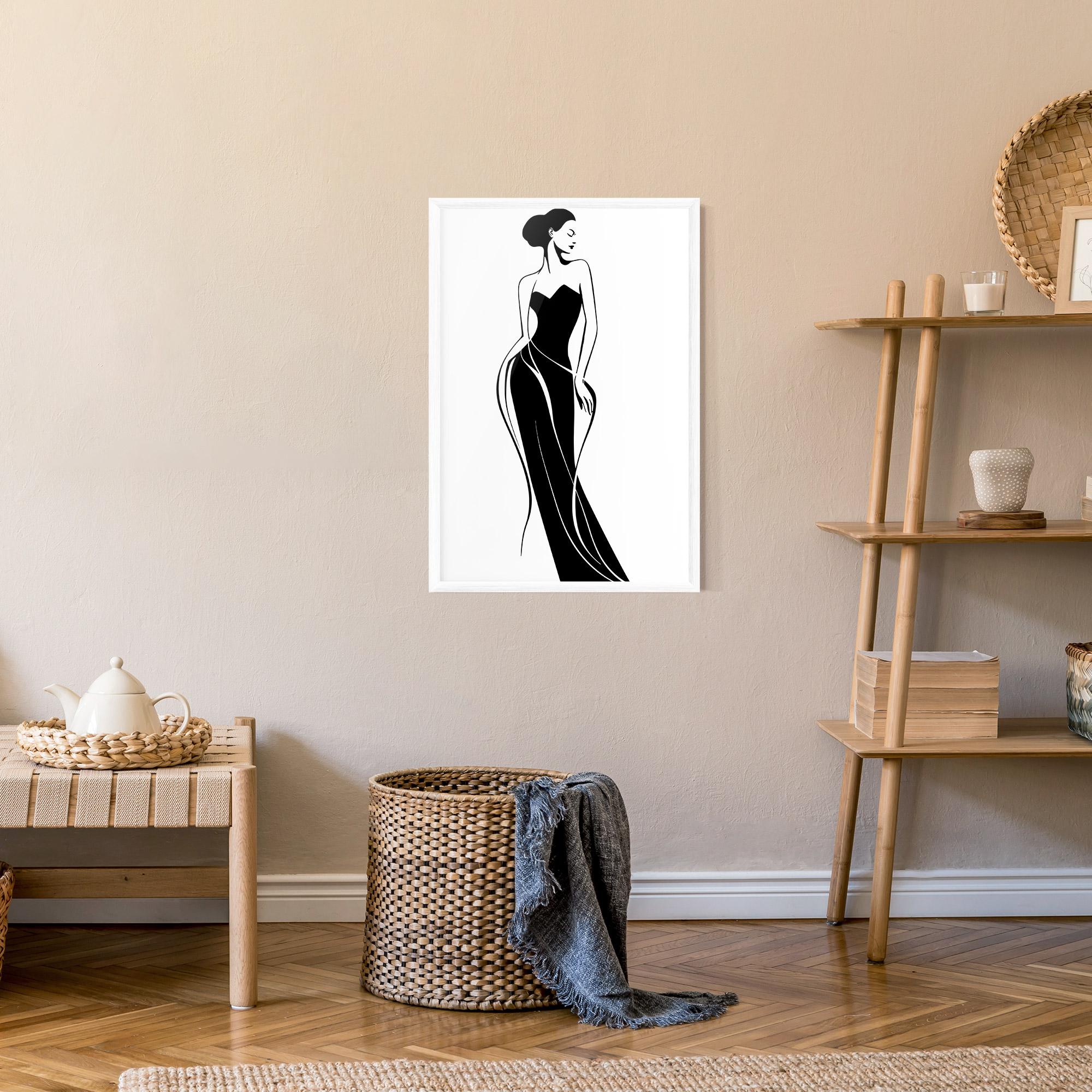 Plakat w Ramie Woman Shape Line mockup 9