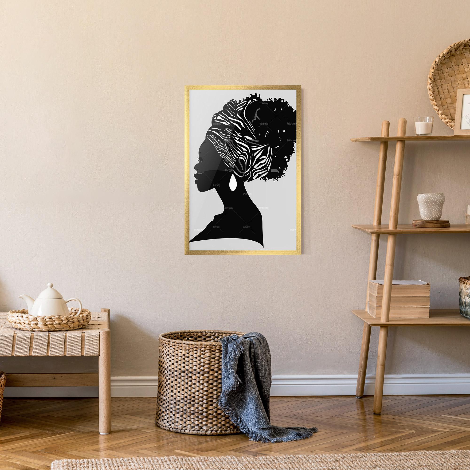Plakat w Ramie Black Woman Silhouette mockup 9