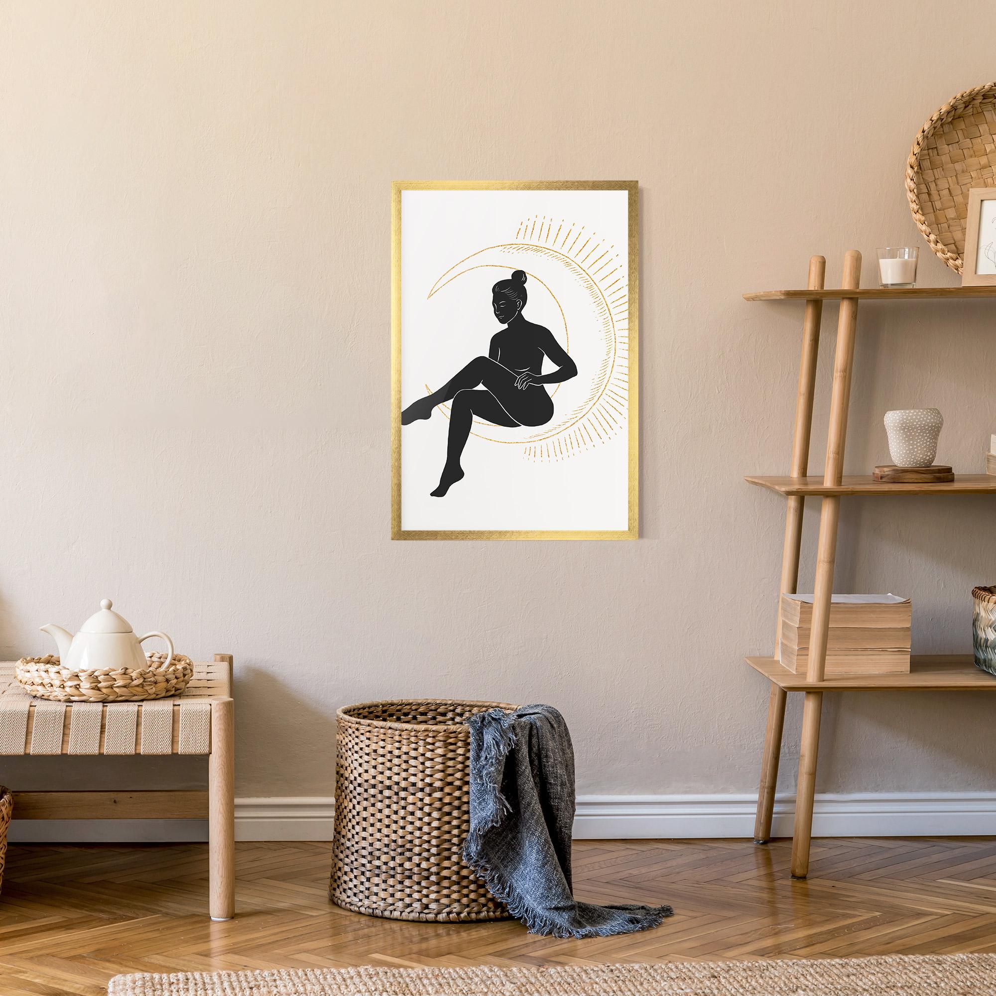 Plakat w Ramie Sitting On The Moon mockup 9