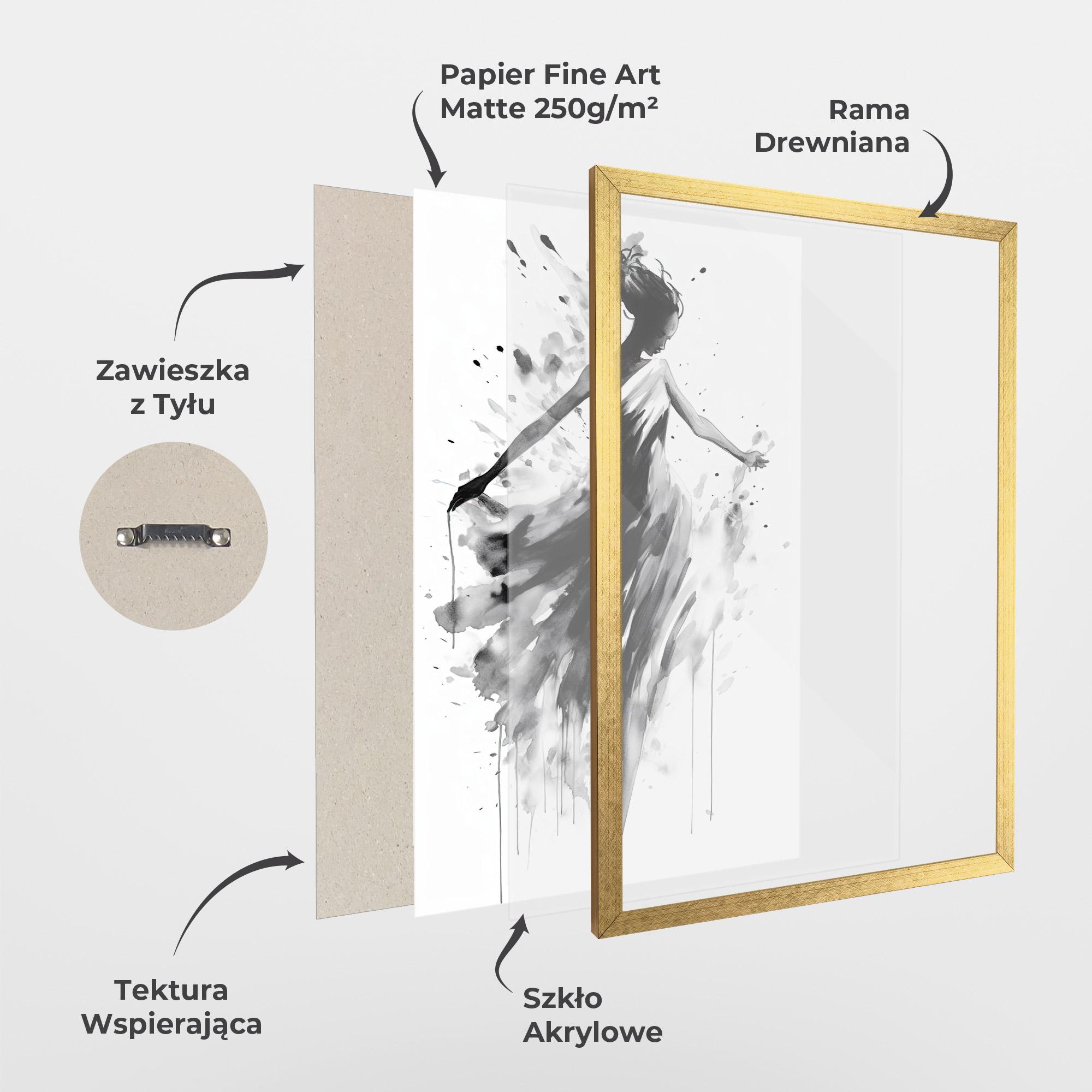 Plakat w Ramie Beautiful Dancing Woman mockup 1