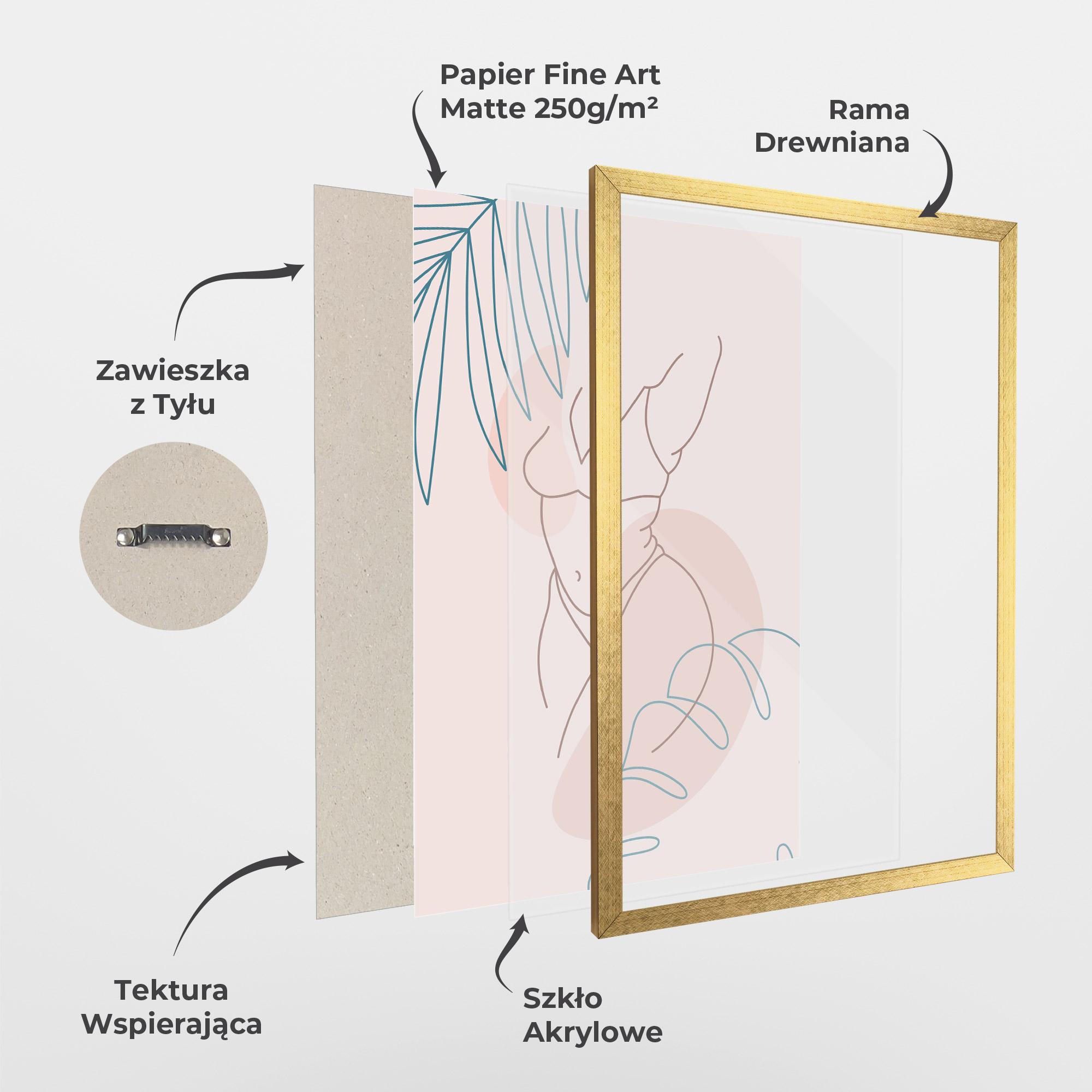 Plakat w Ramie Body Line Leaf mockup 1