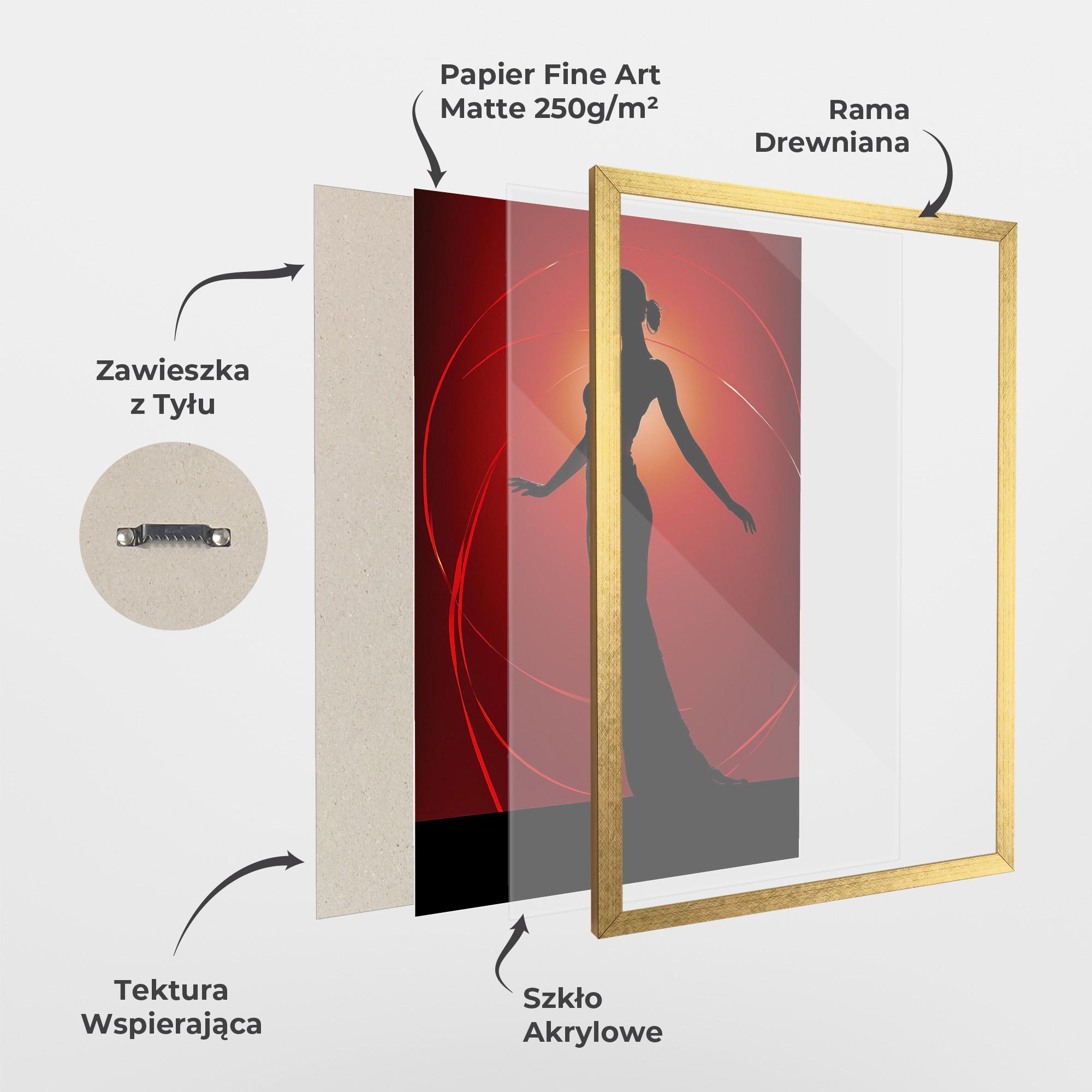 Plakat w Ramie Red Background Girl mockup 1