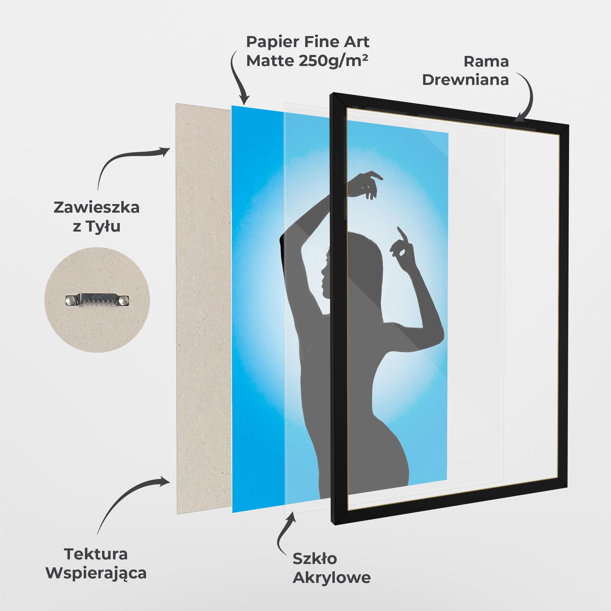 Plakat w Ramie Blue Background mockup 1