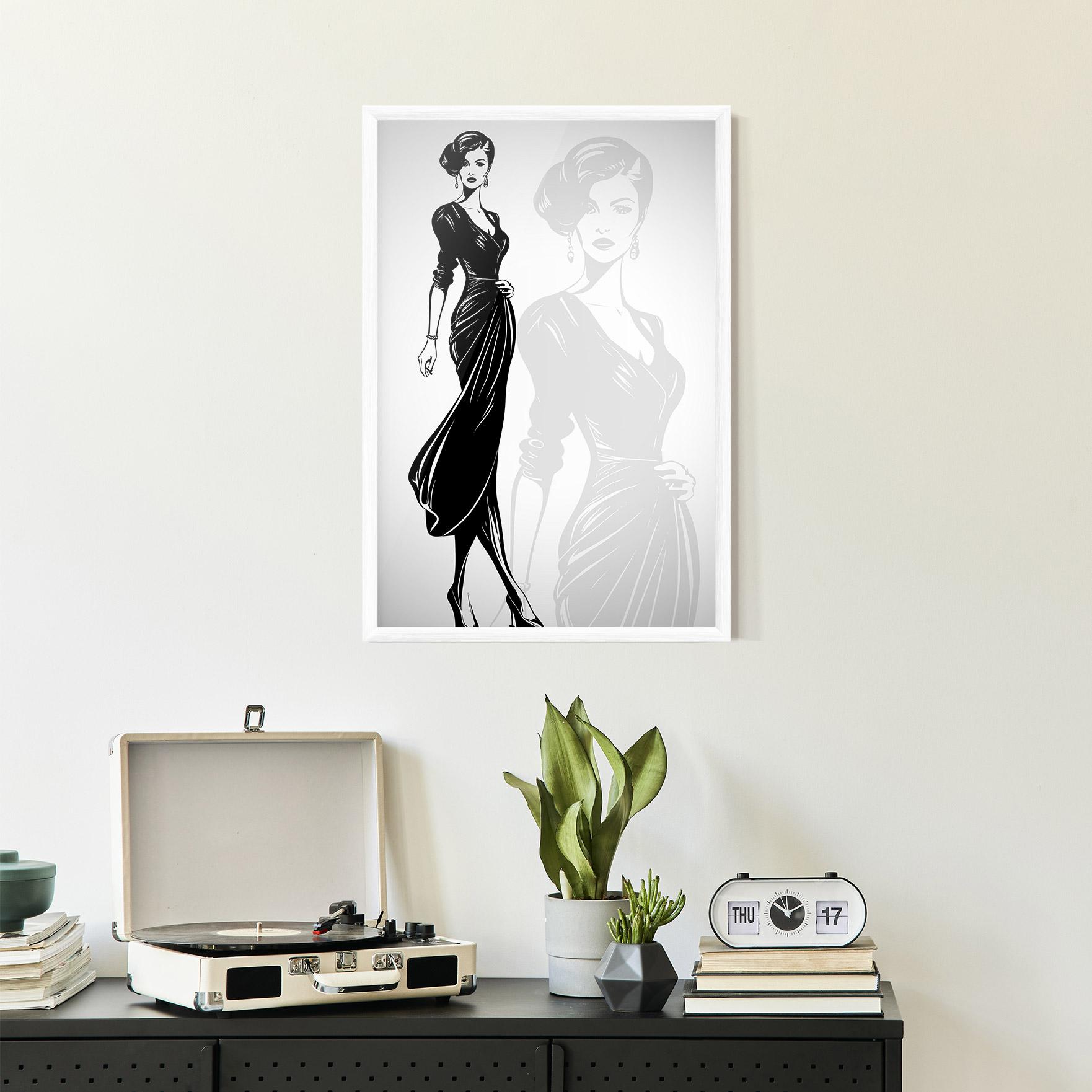 Plakat w Ramie Lady Shilouette mockup 2