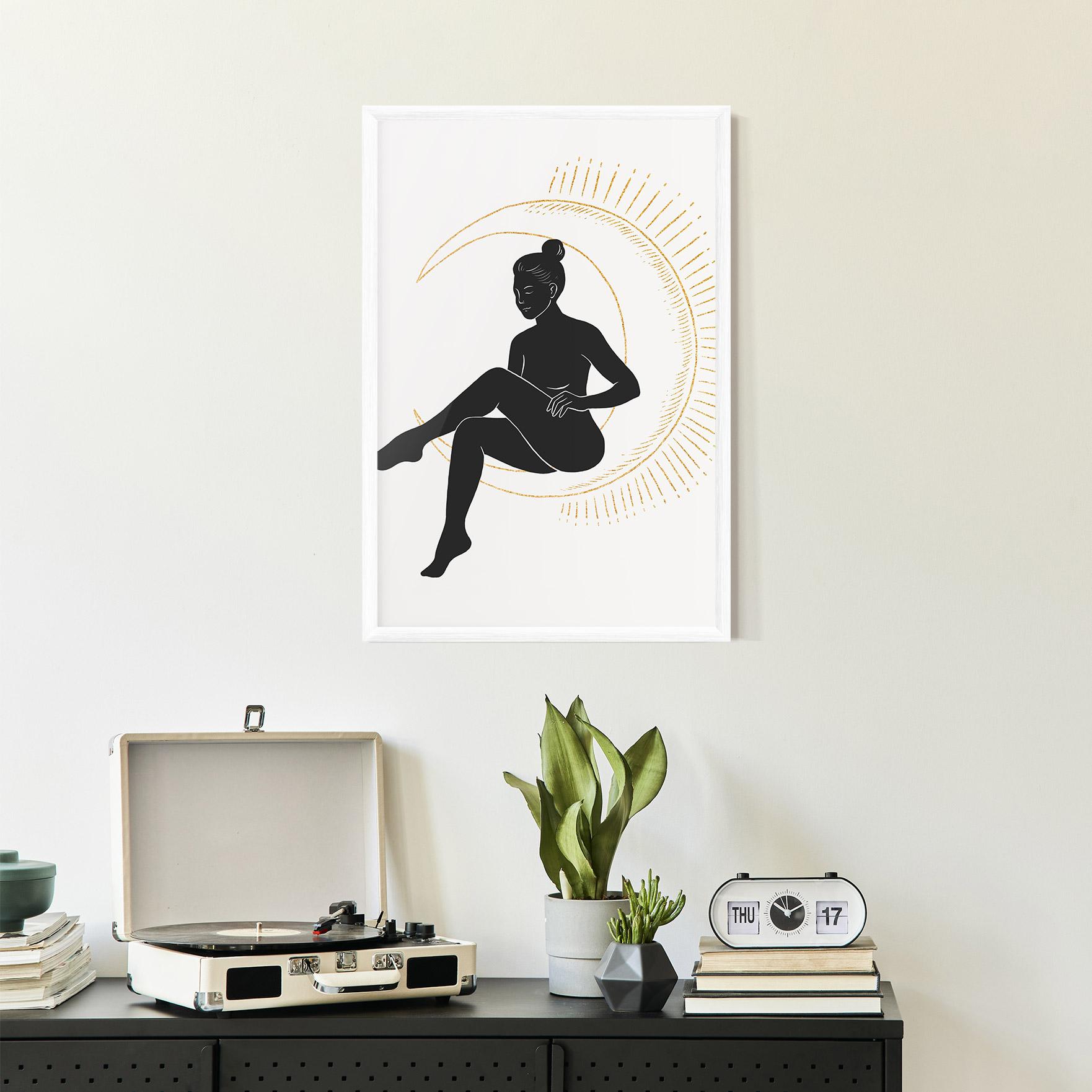 Plakat w Ramie Sitting On The Moon mockup 2