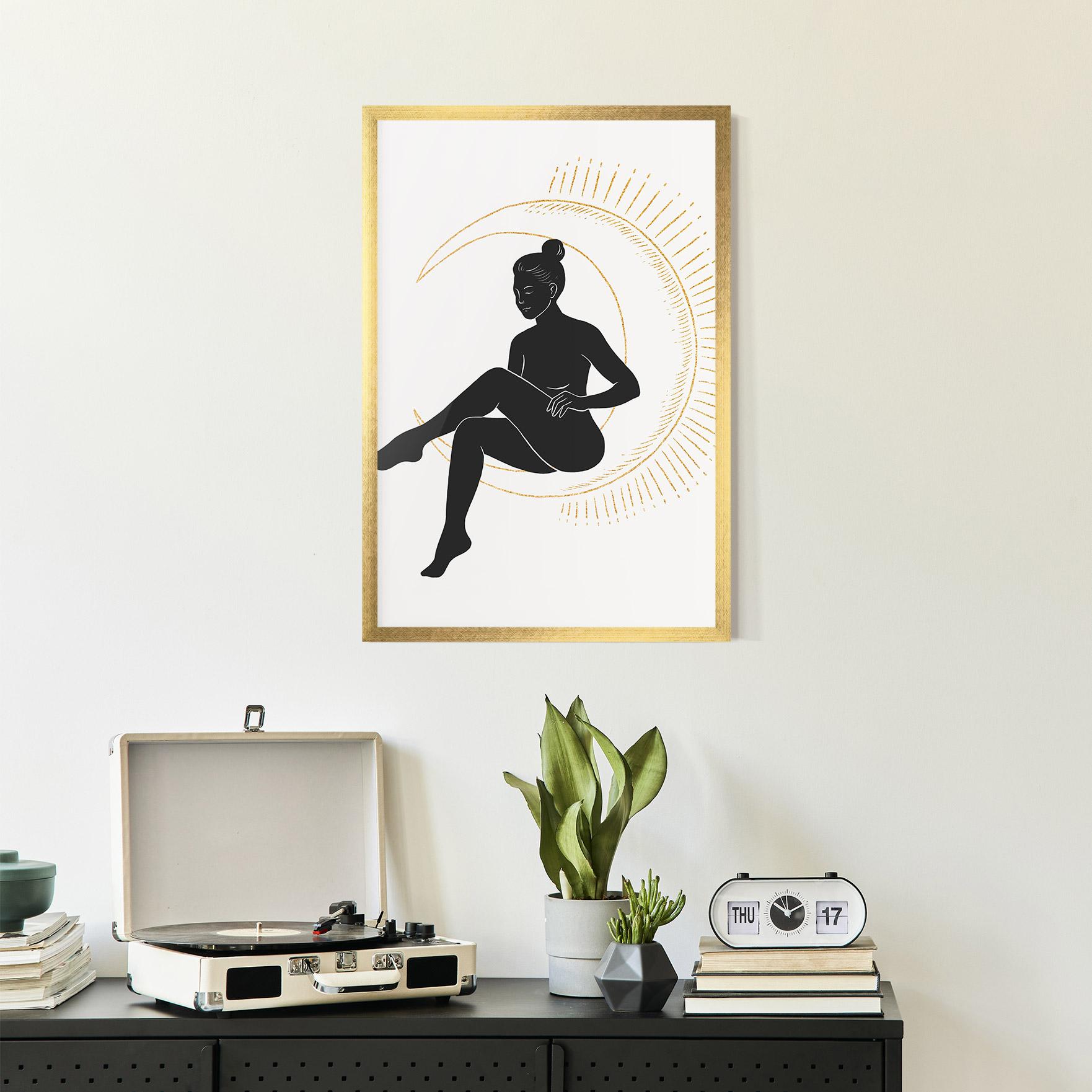 Plakat w Ramie Sitting On The Moon mockup 2