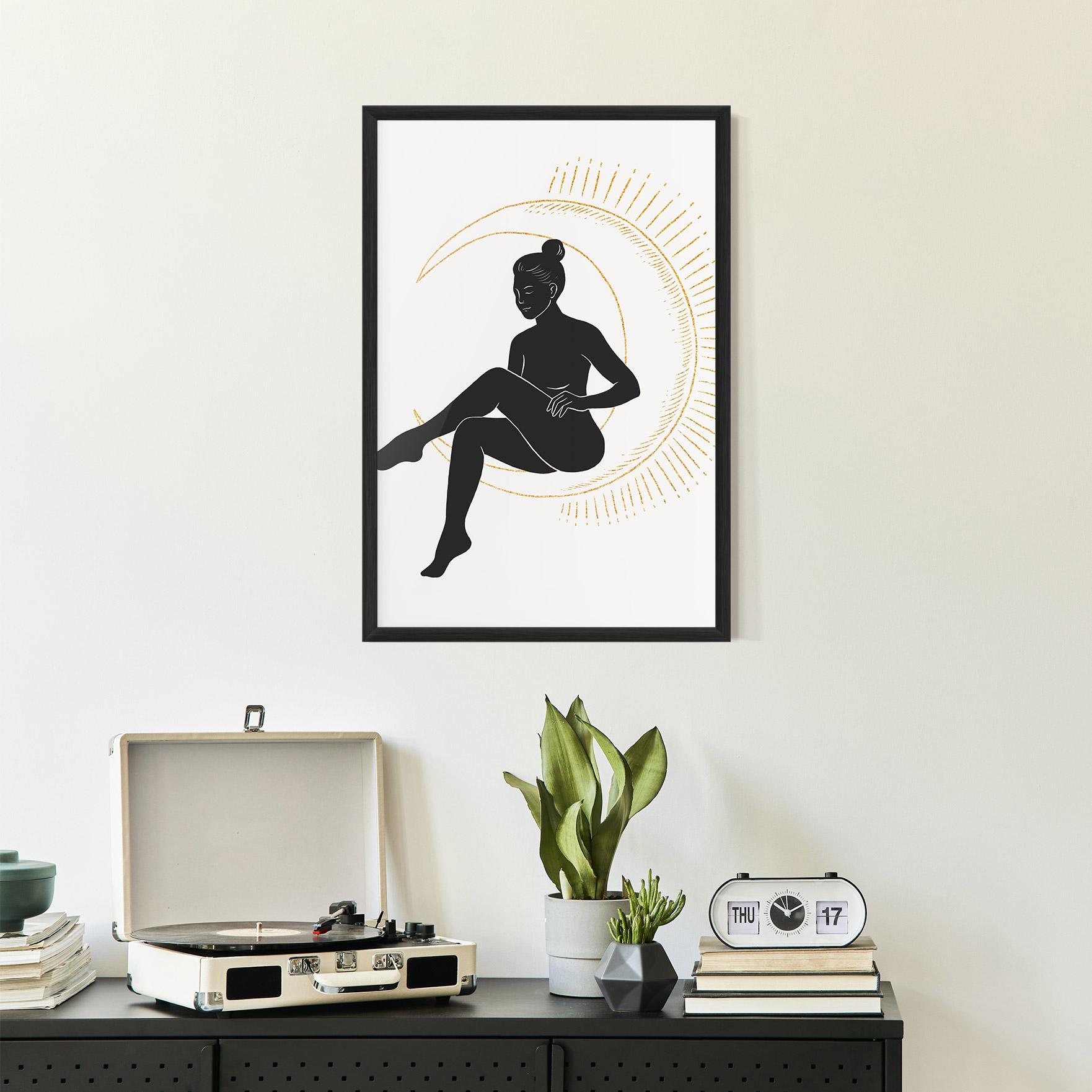 Plakat w Ramie Sitting On The Moon mockup 2