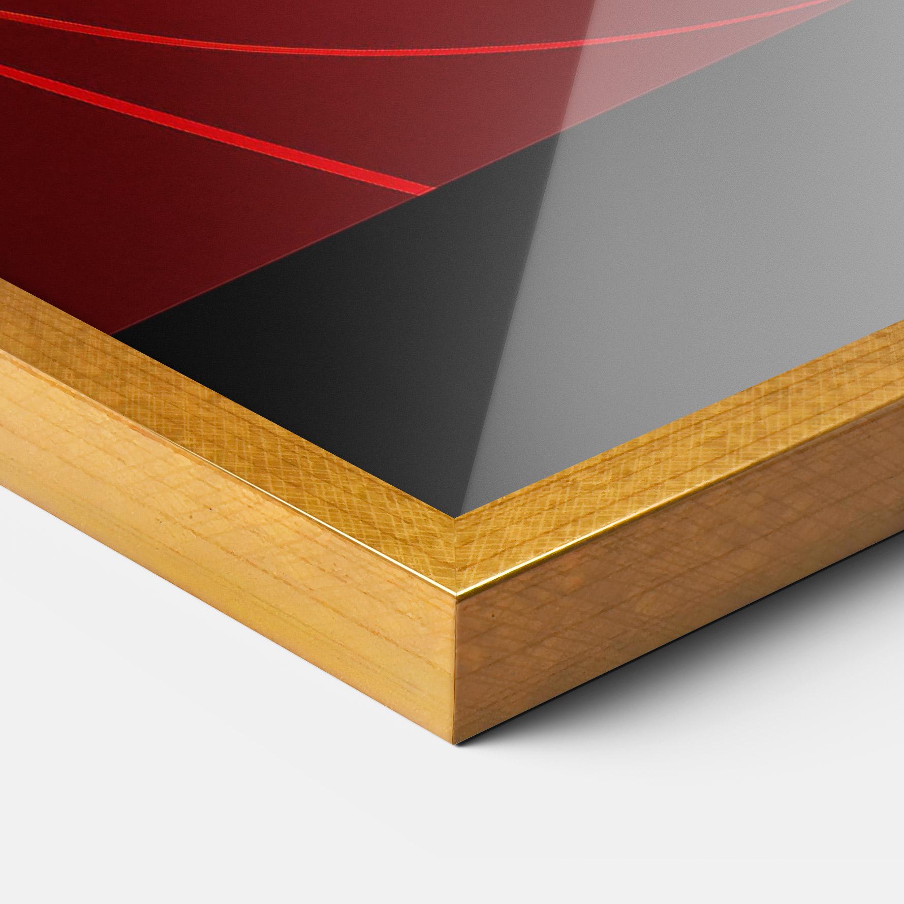 Plakat w Ramie Red Background Girl mockup 3