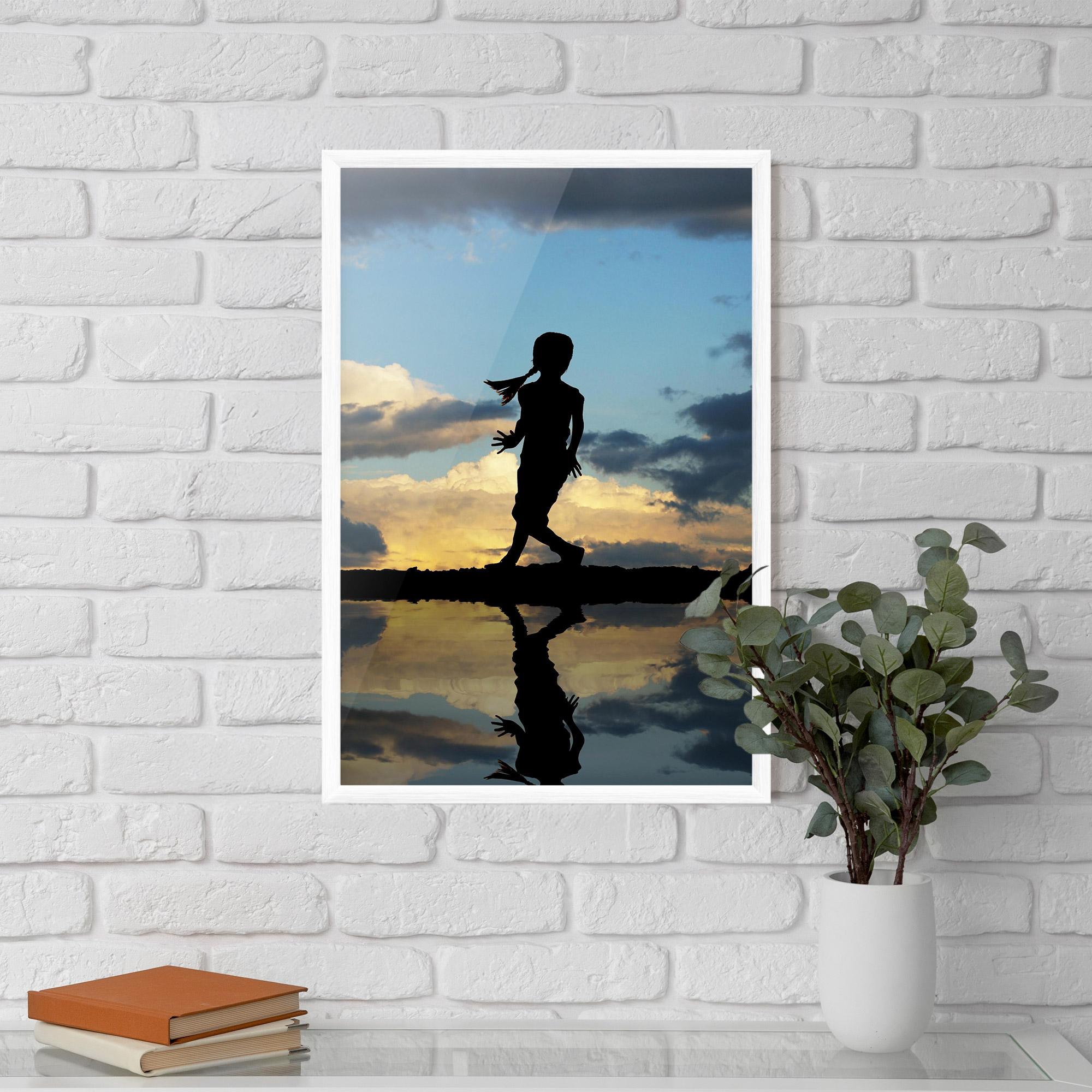 Plakat w Ramie Little Girl Jumping mockup 5
