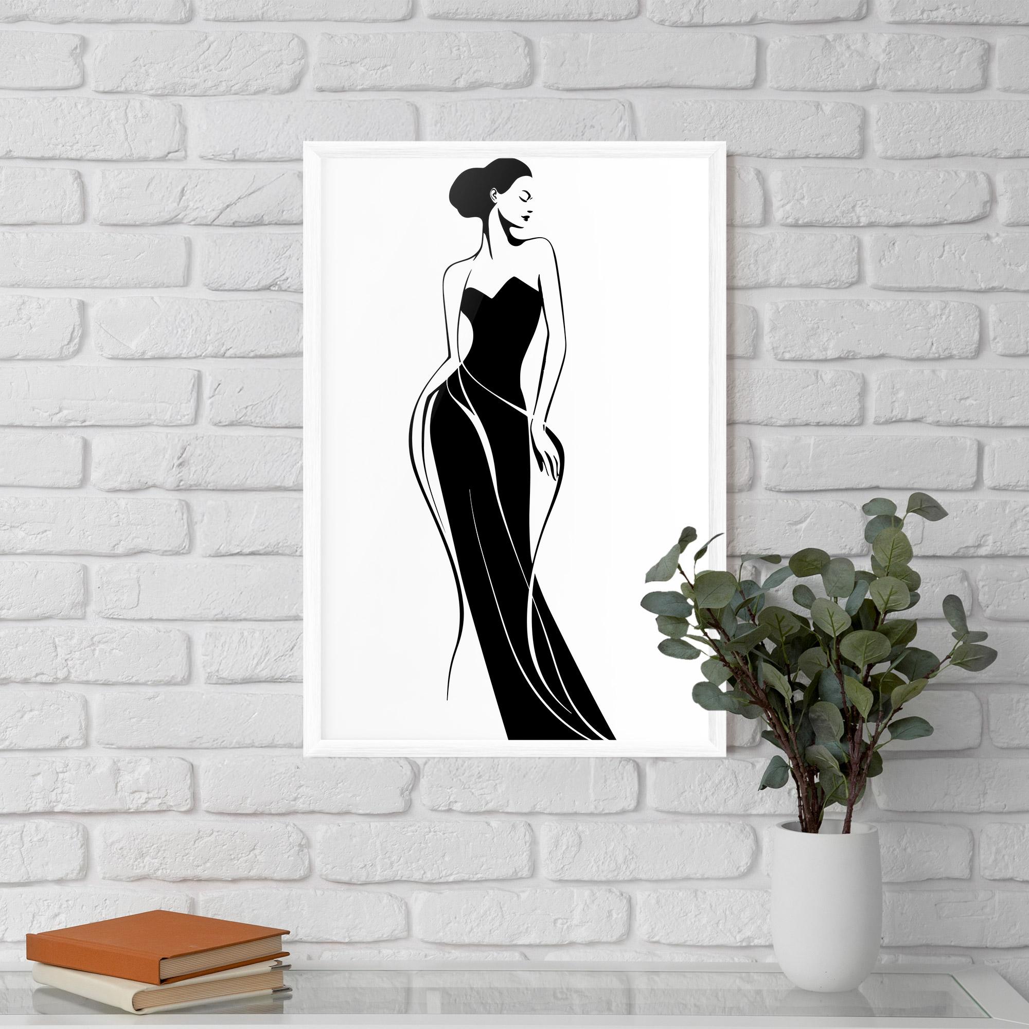 Plakat w Ramie Woman Shape Line mockup 5