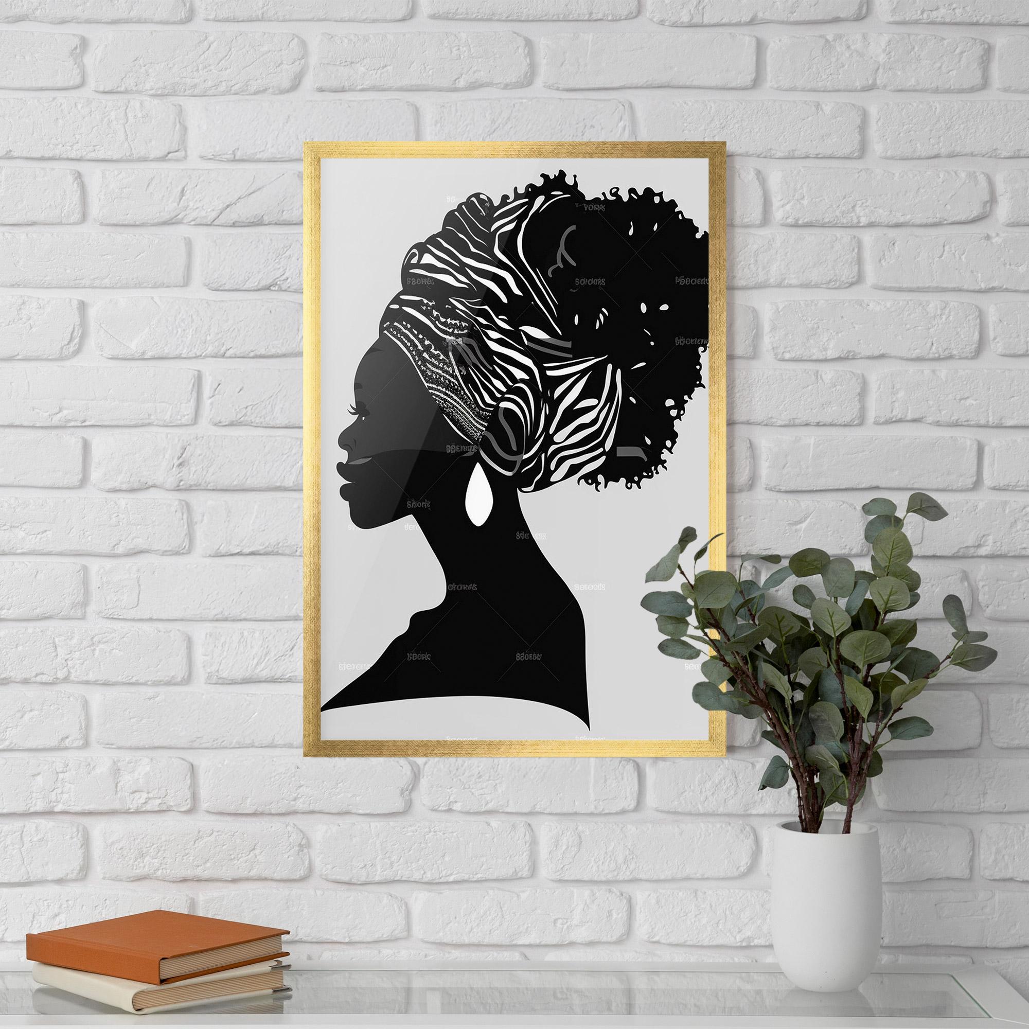 Plakat w Ramie Black Woman Silhouette mockup 5