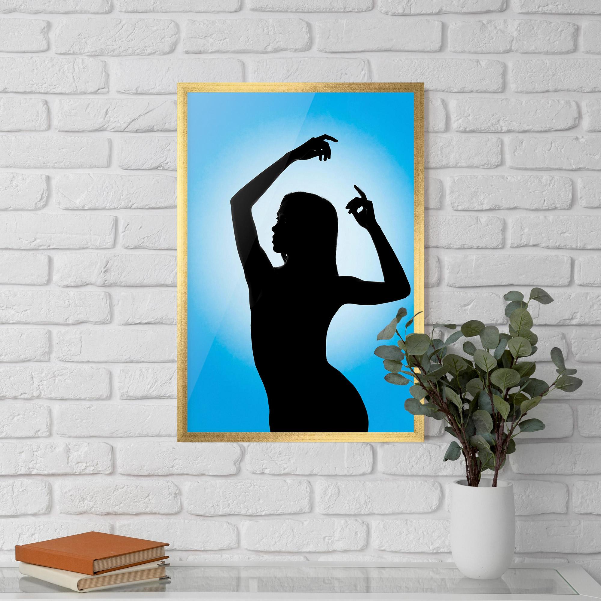 Plakat w Ramie Blue Background mockup 5