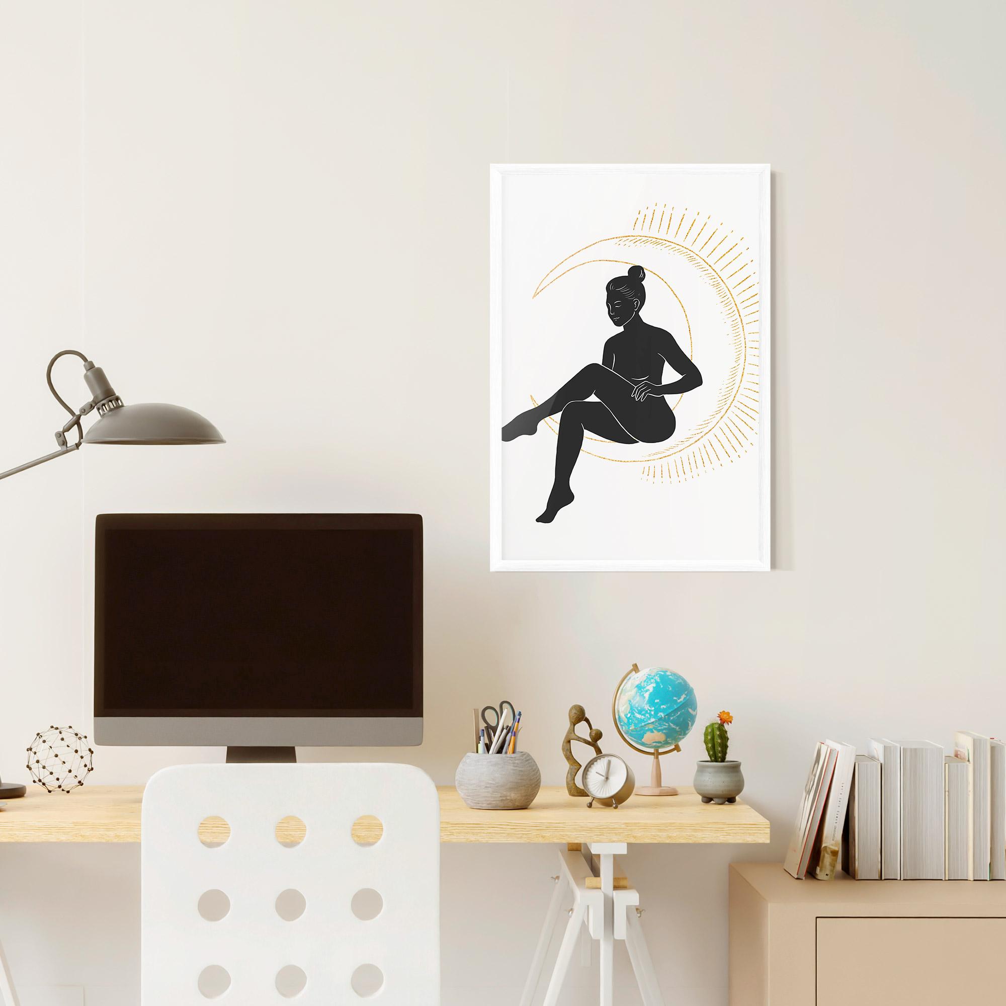 Plakat w Ramie Sitting On The Moon mockup 6