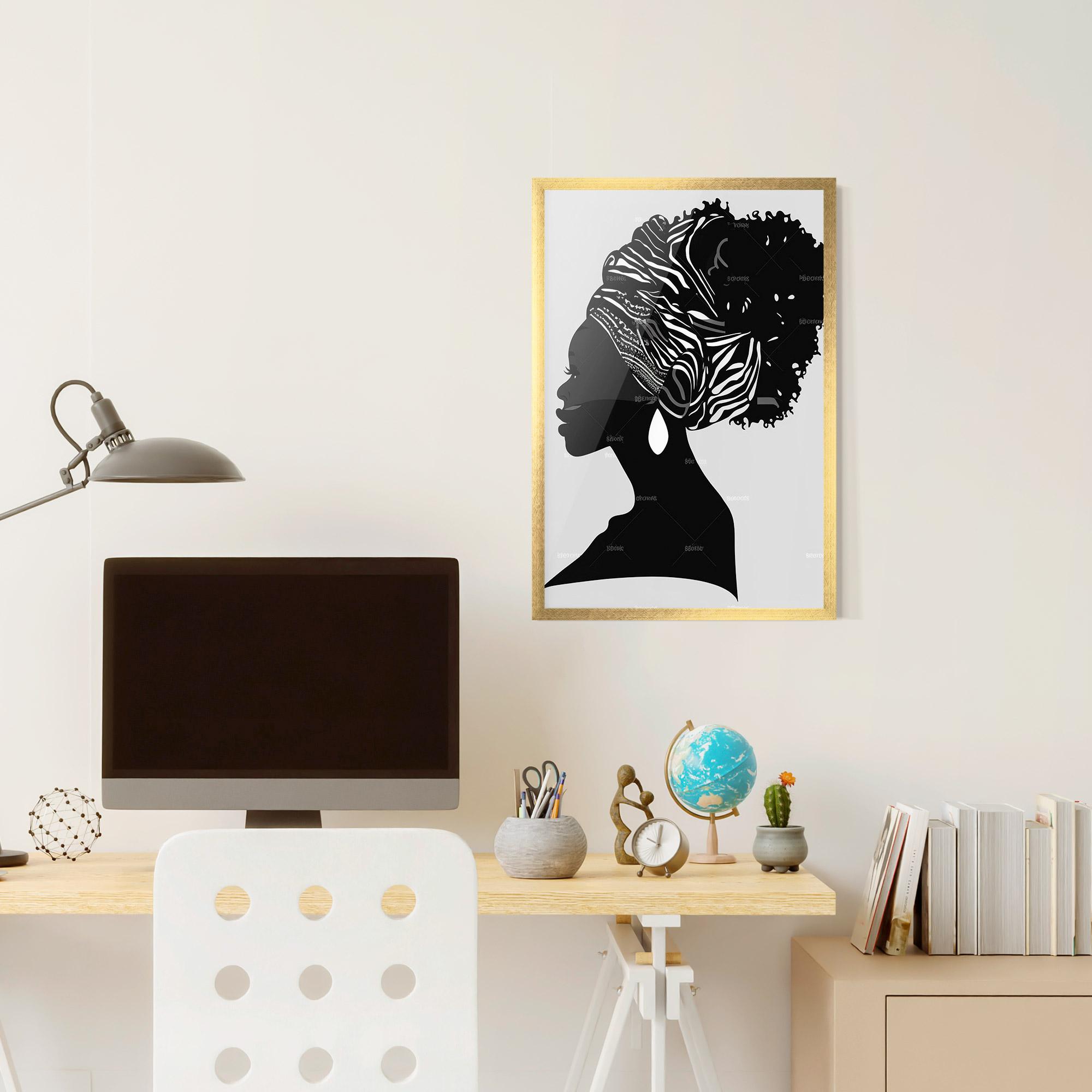 Plakat w Ramie Black Woman Silhouette mockup 6