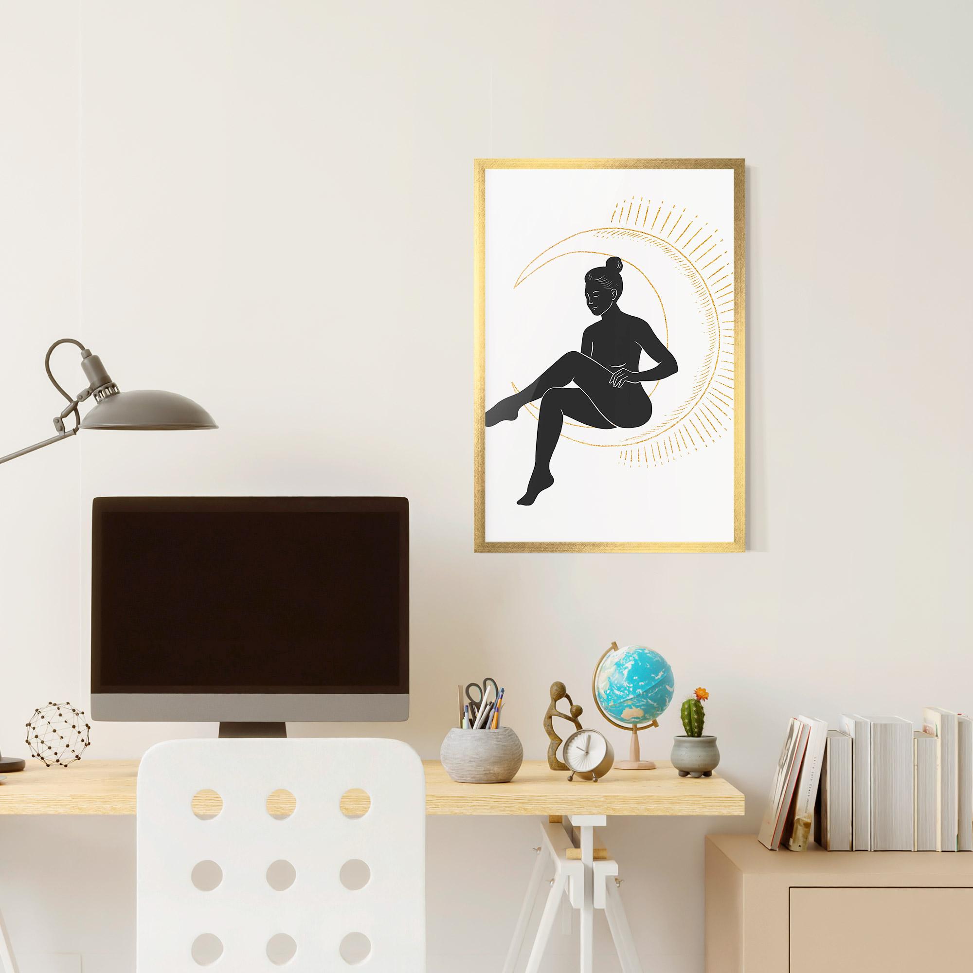 Plakat w Ramie Sitting On The Moon mockup 6