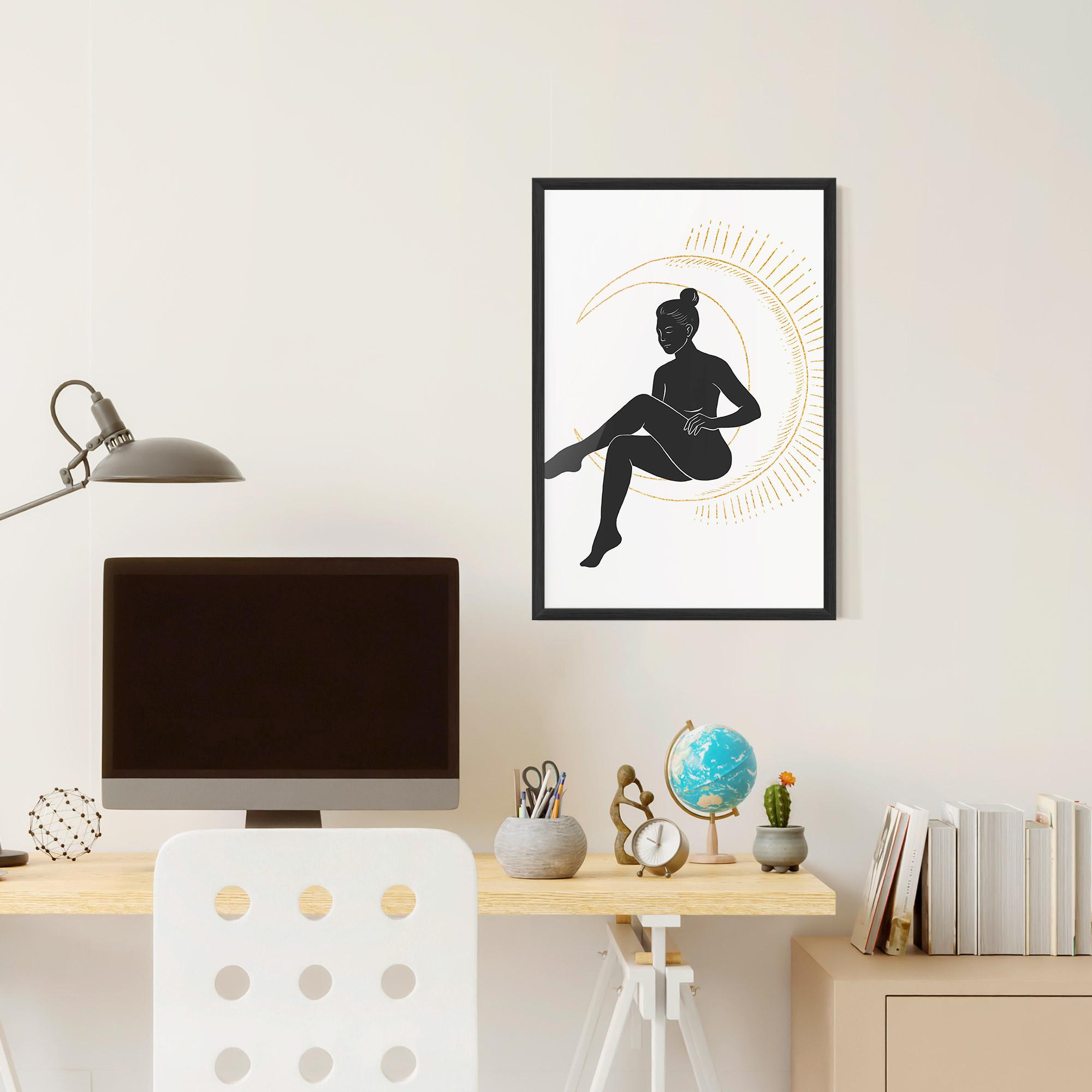 Plakat w Ramie Sitting On The Moon mockup 6