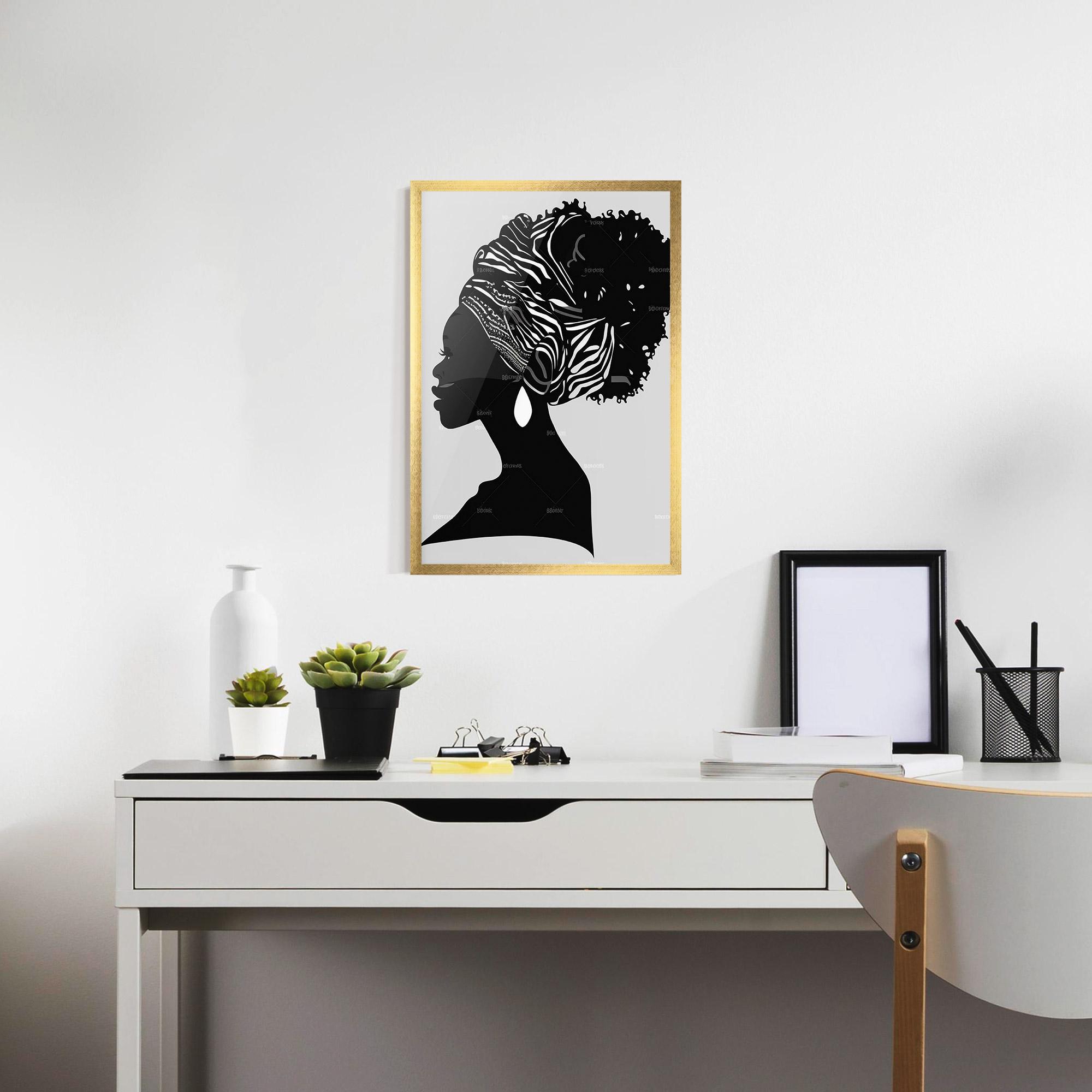 Plakat w Ramie Black Woman Silhouette mockup 7