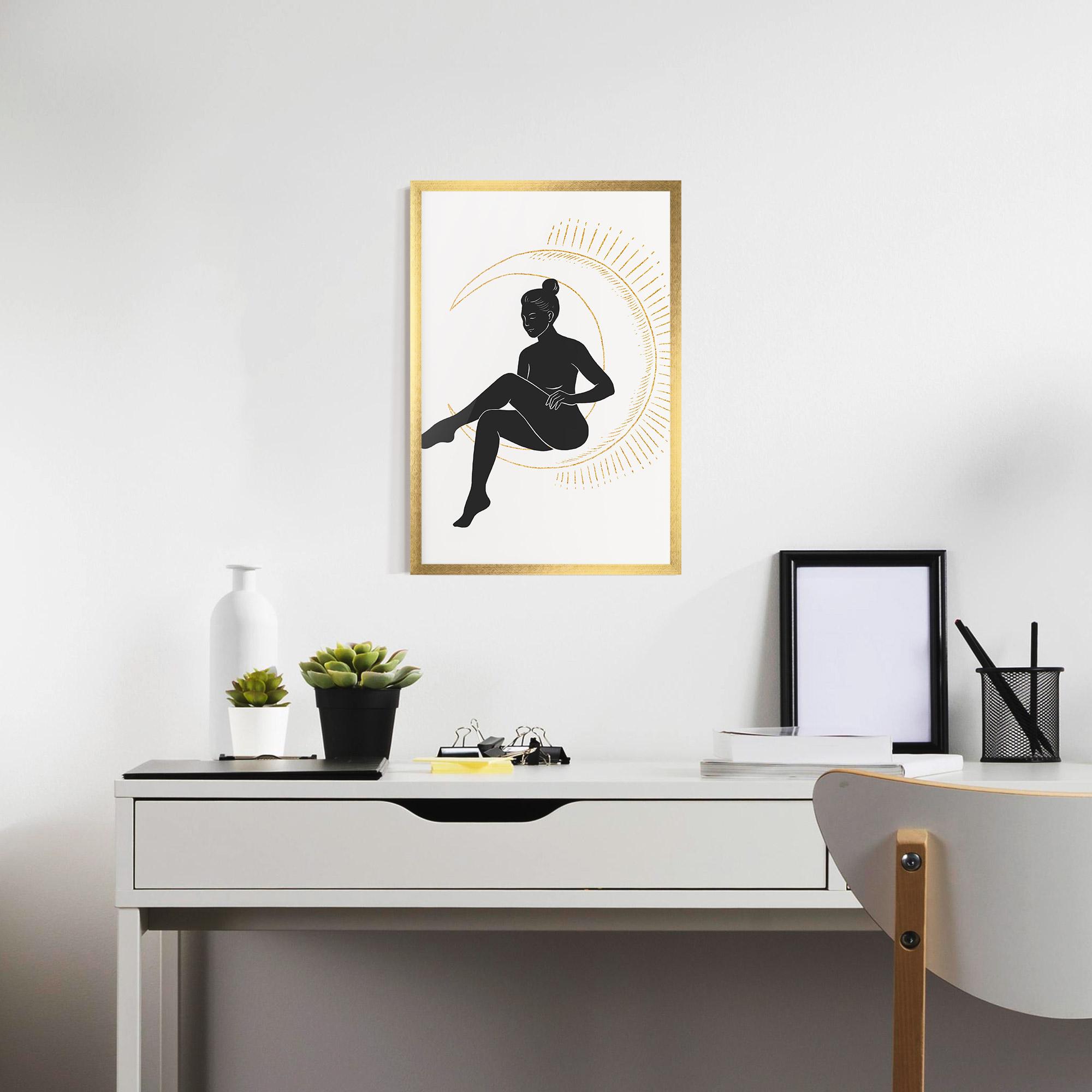 Plakat w Ramie Sitting On The Moon mockup 7