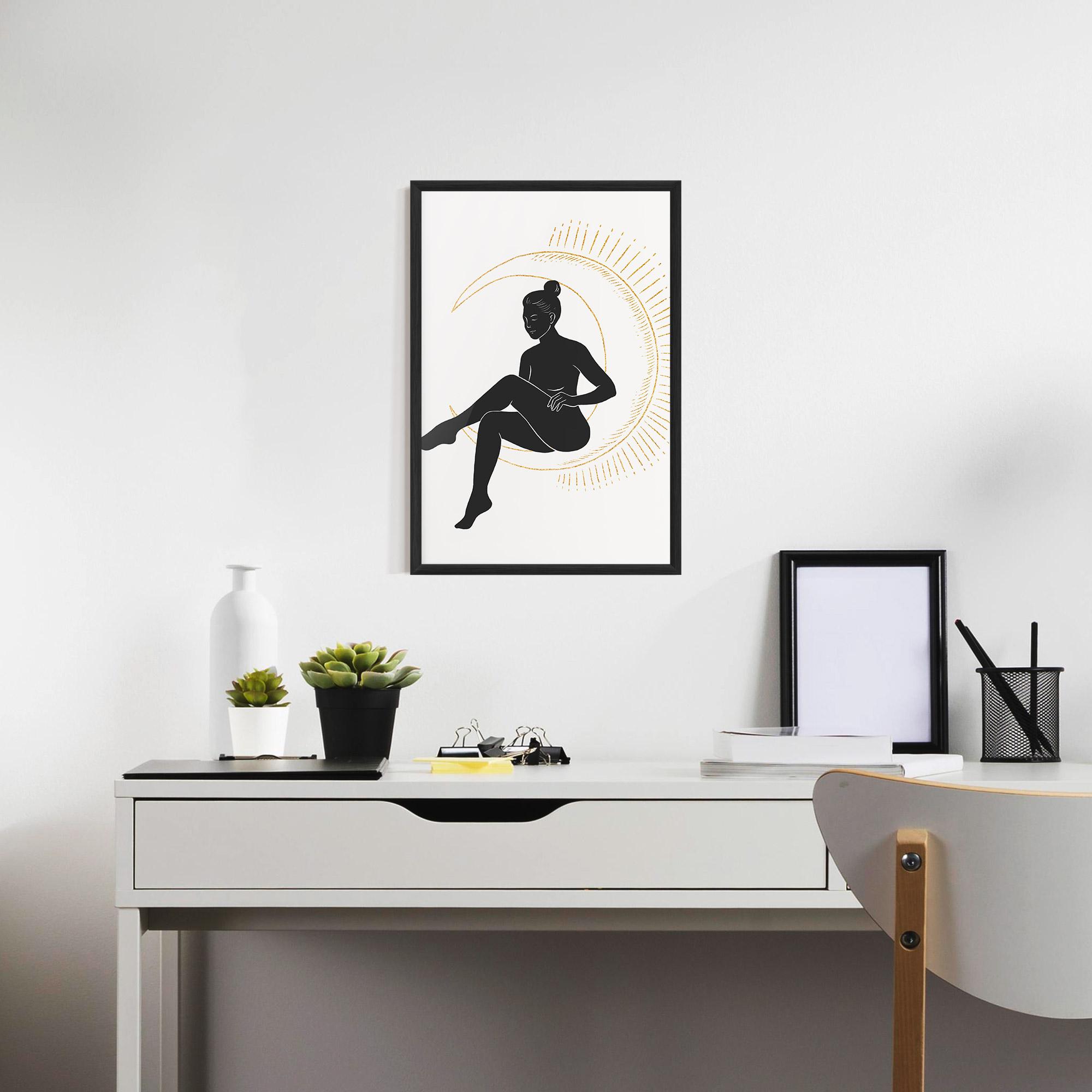 Plakat w Ramie Sitting On The Moon mockup 7