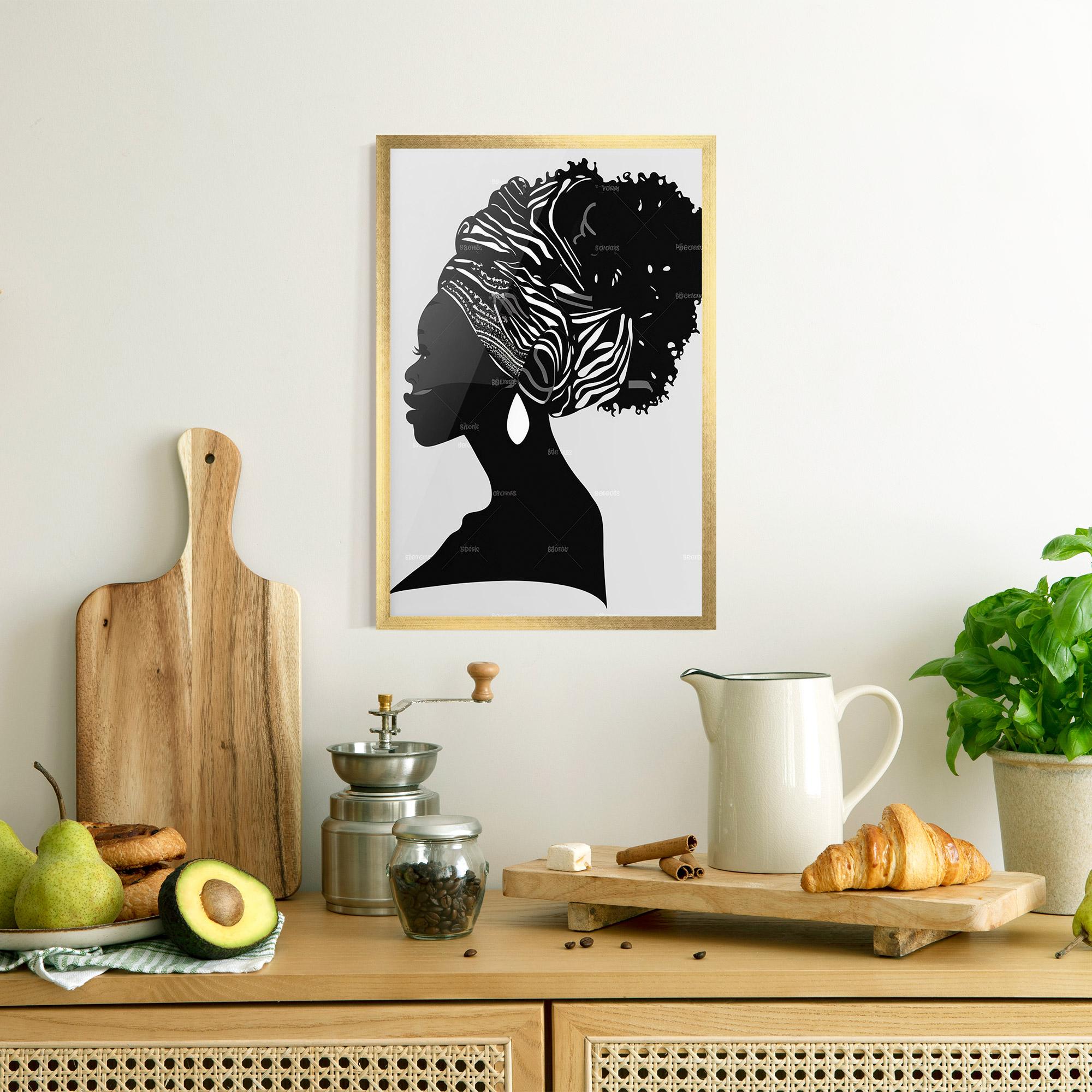 Plakat w Ramie Black Woman Silhouette mockup 8