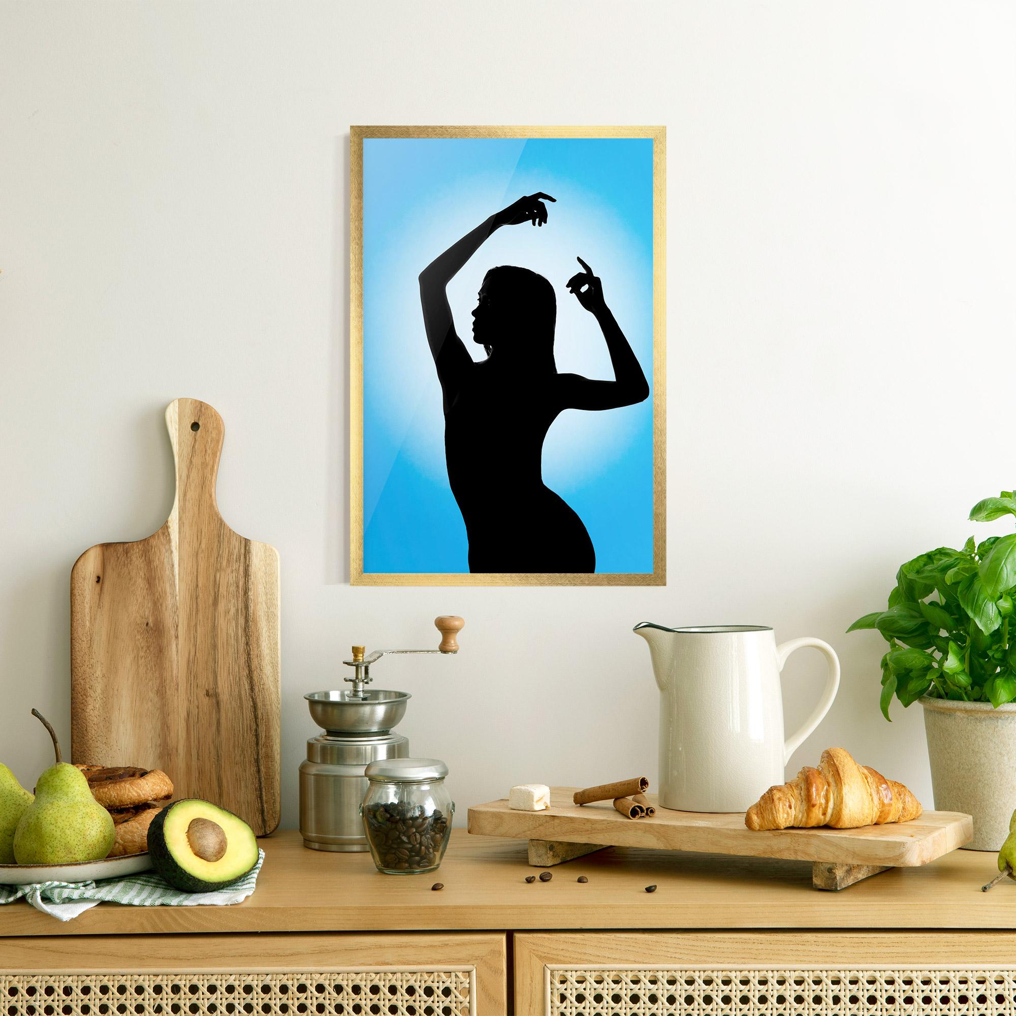 Plakat w Ramie Blue Background mockup 8