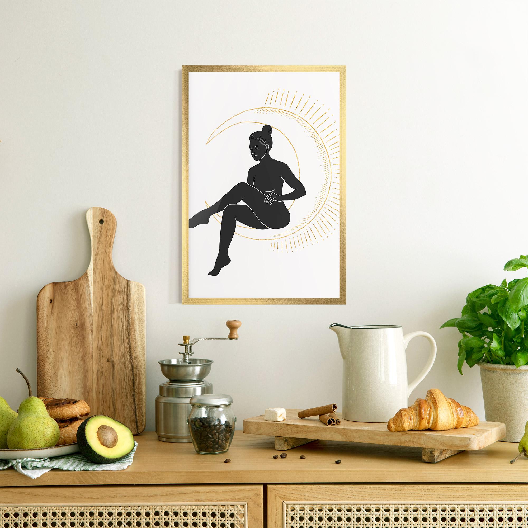 Plakat w Ramie Sitting On The Moon mockup 8