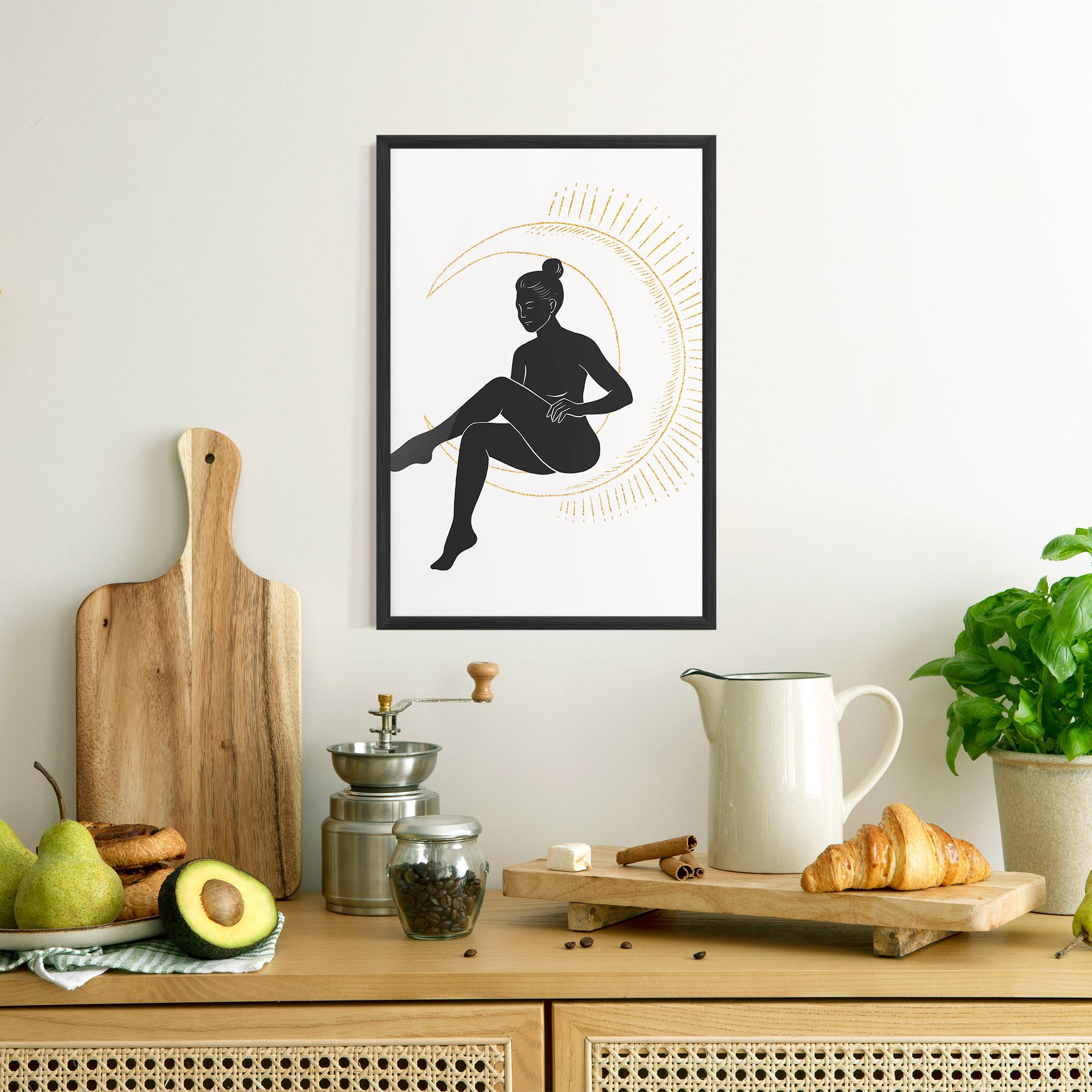 Plakat w Ramie Sitting On The Moon mockup 8