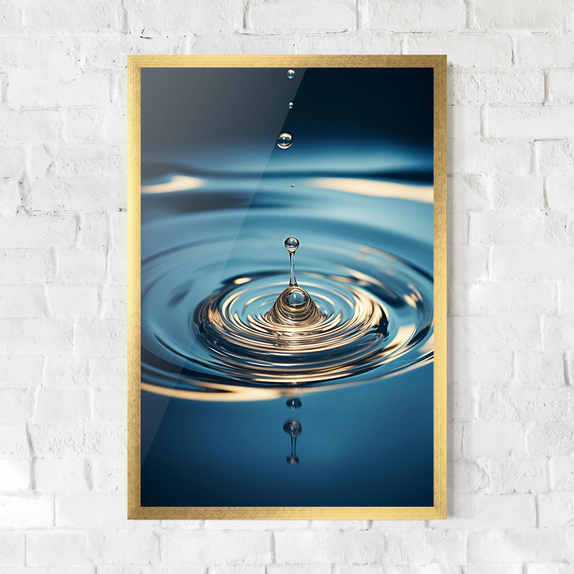 Plakat w Ramie Cream Water Drop mockup 0