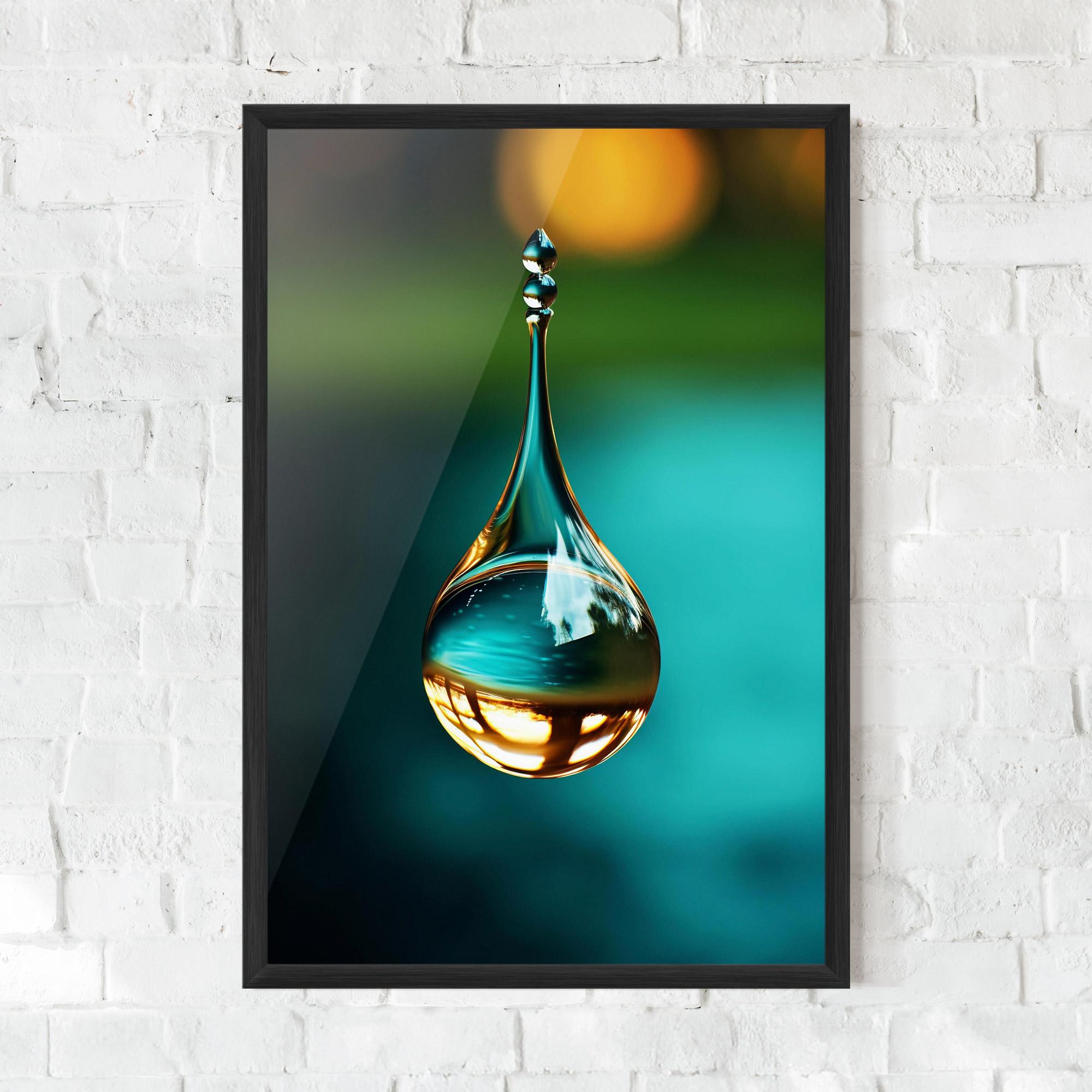 Plakat w Ramie Big Green Drop mockup 0