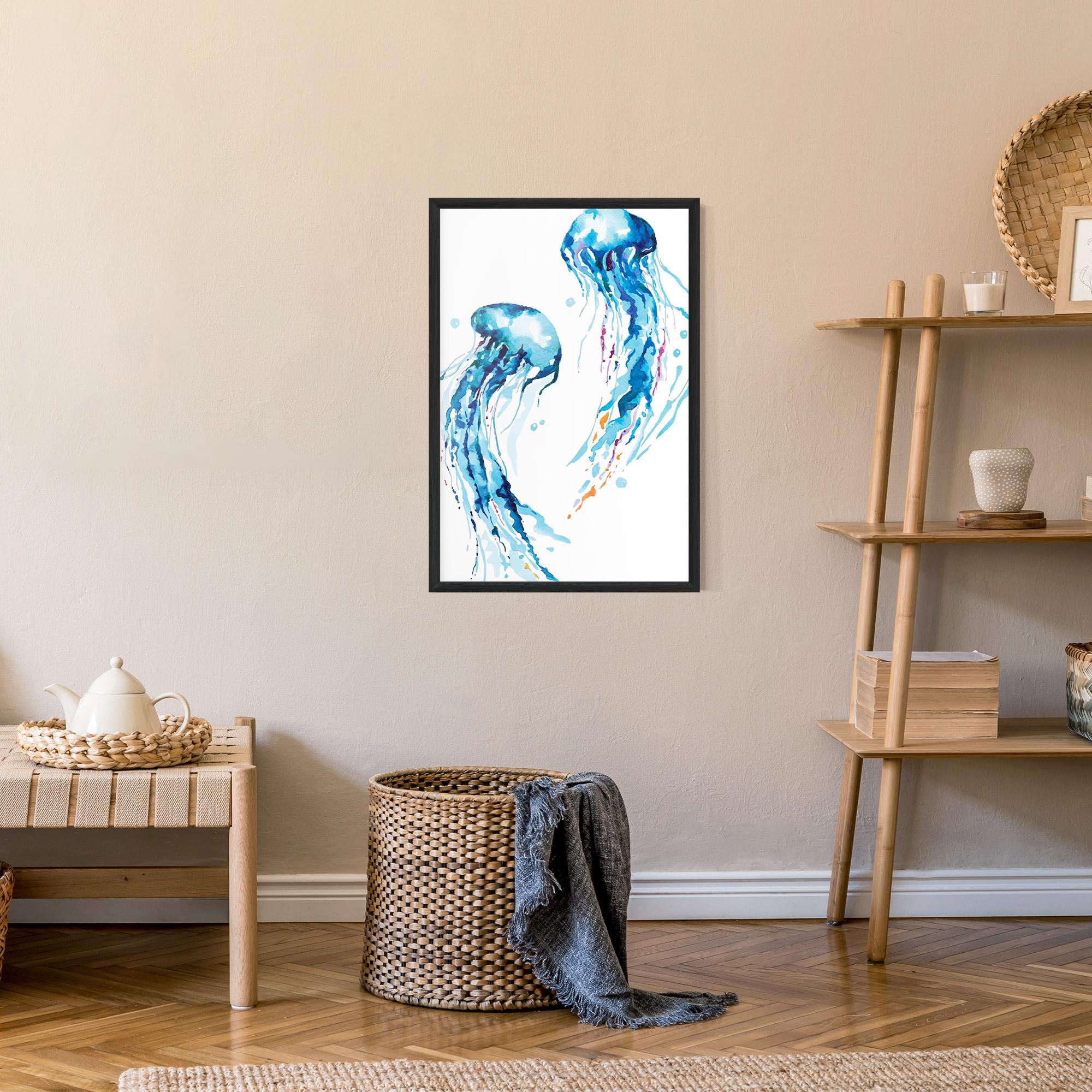 Plakat w Ramie Jellyfish Watercolor mockup 9