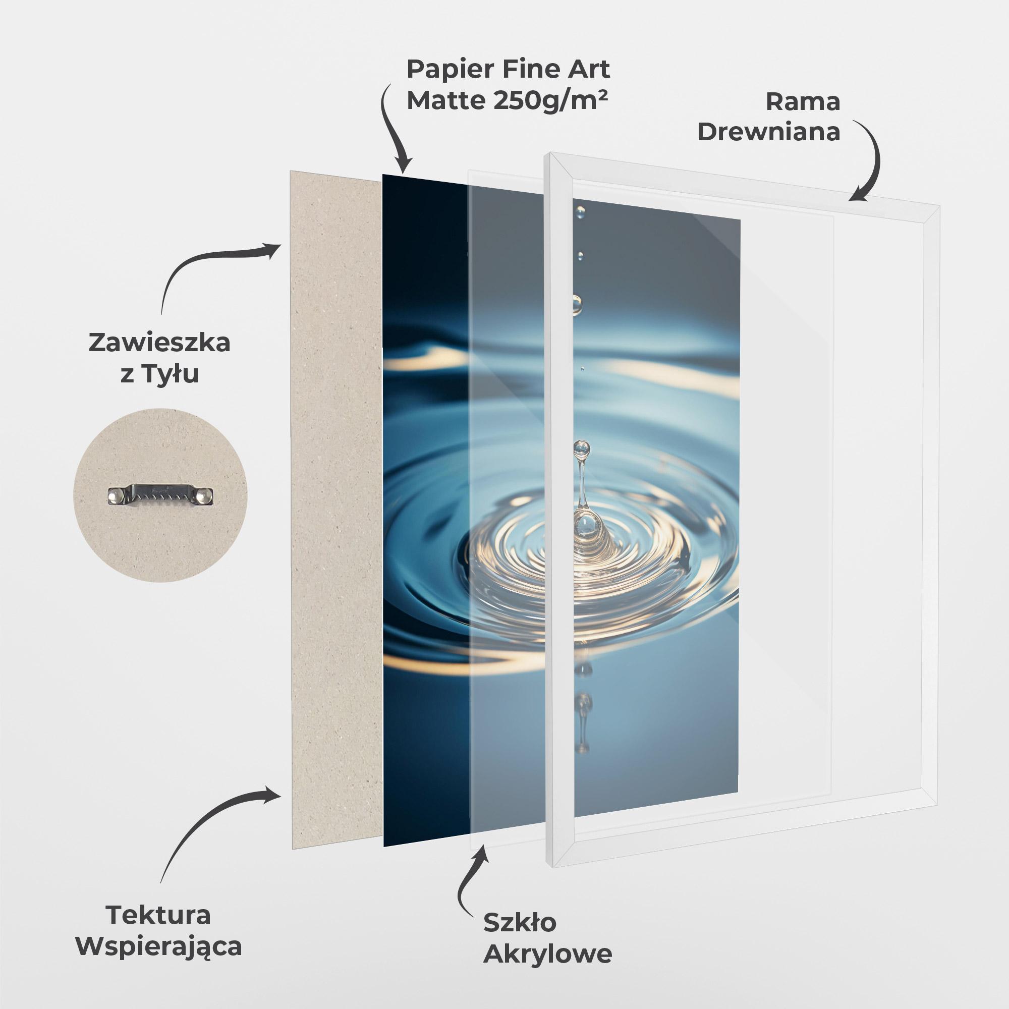 Plakat w Ramie Cream Water Drop mockup 1