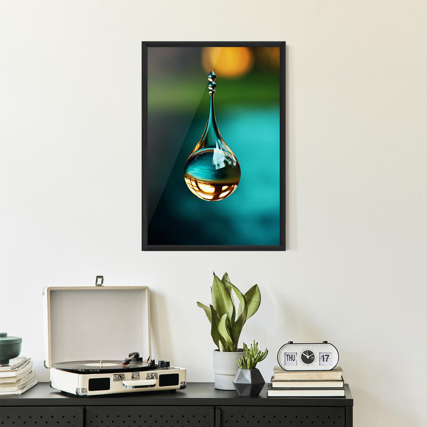 Plakat w Ramie Big Green Drop mockup 2